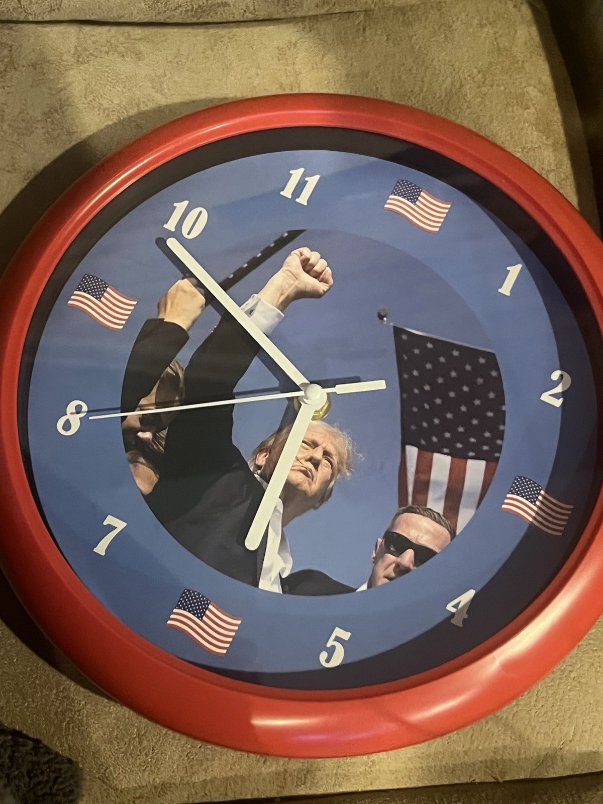 Donald Trump Talking 10-inch Clock Make America Great Again Patriotic Design