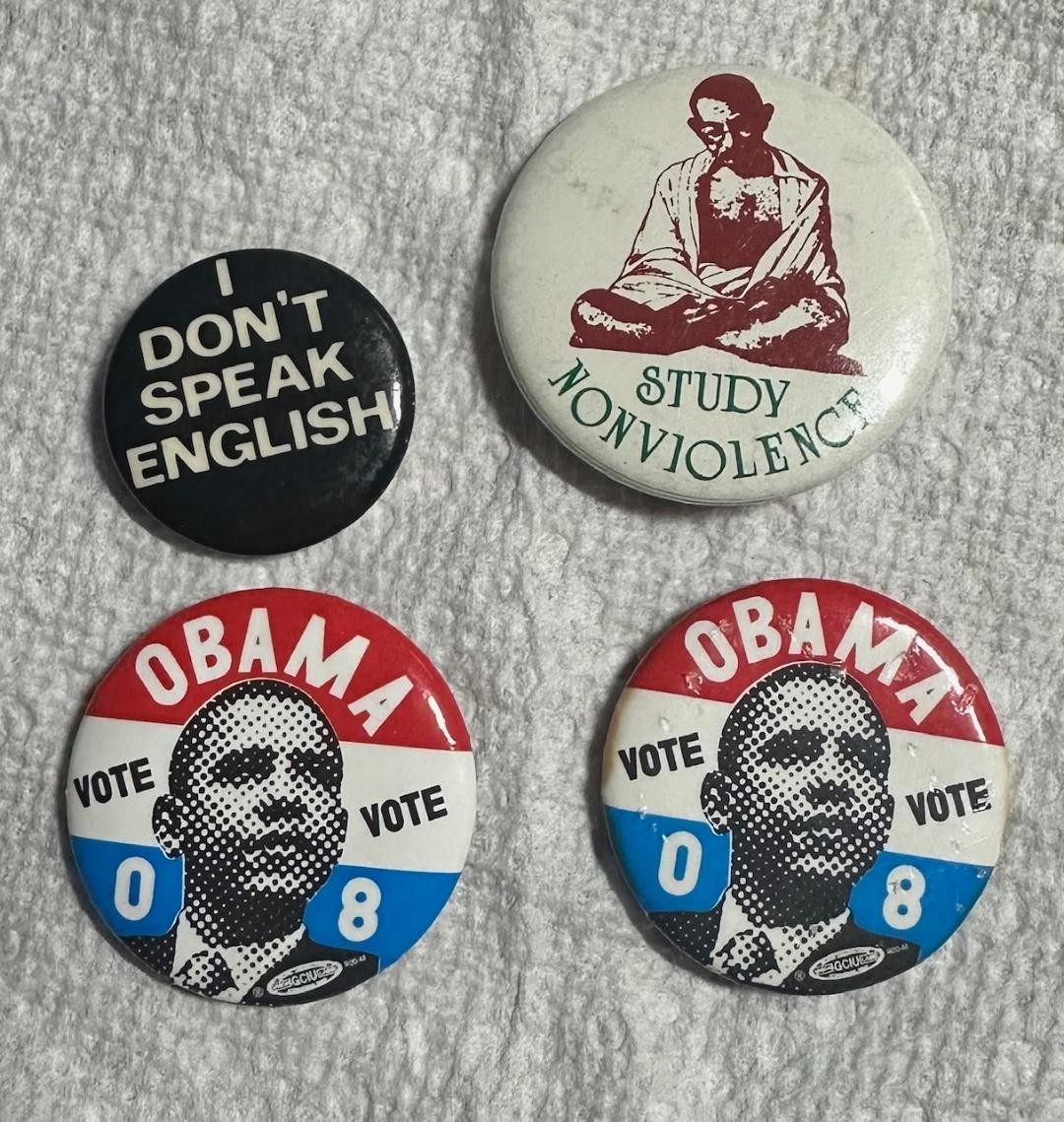 Barack Obama 2008 Historic Presidential Campaign Button Pin Back Lot + 2 Others
