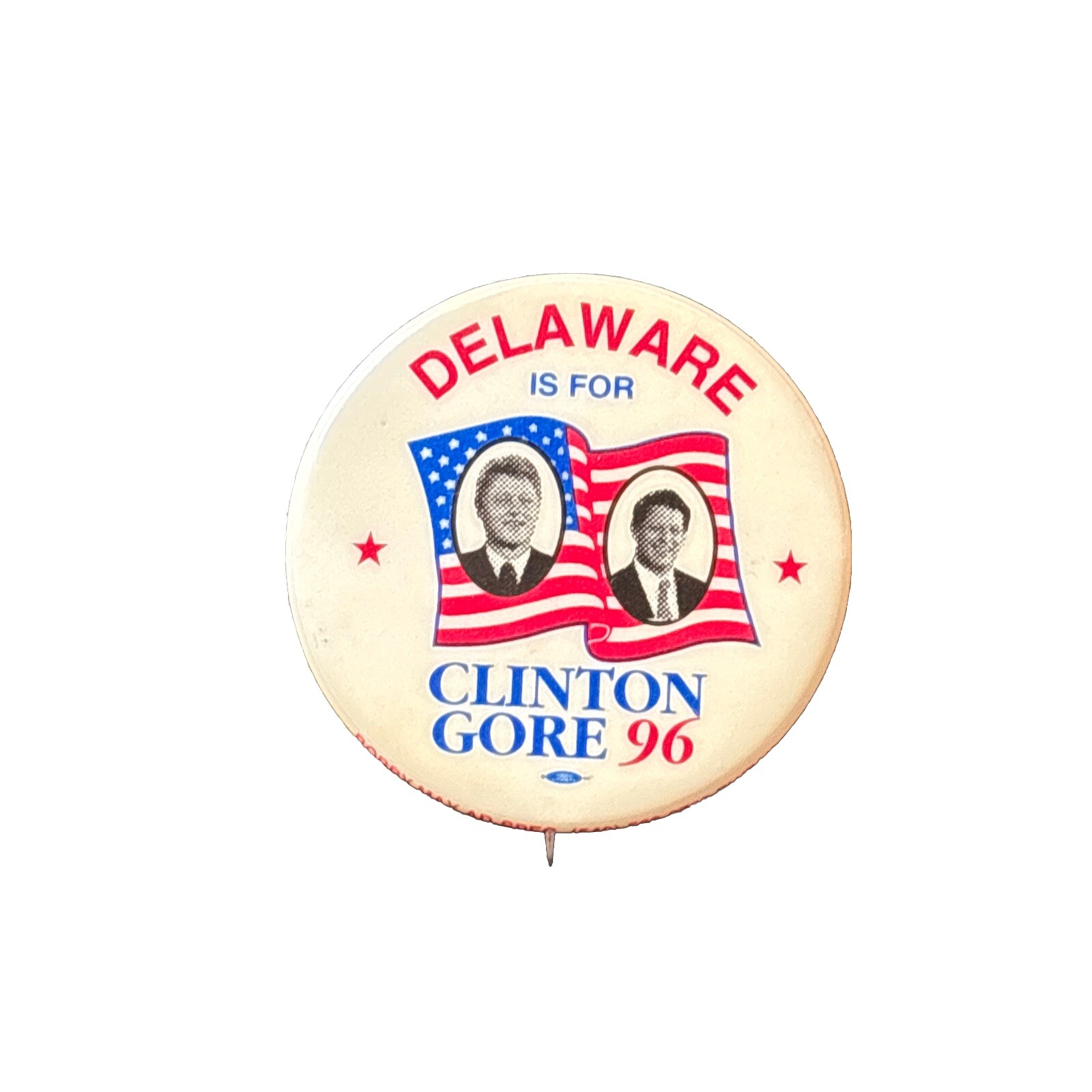 1996 Bill Clinton for President Delaware 50 State 1.5″ Button Al Gore Pinback