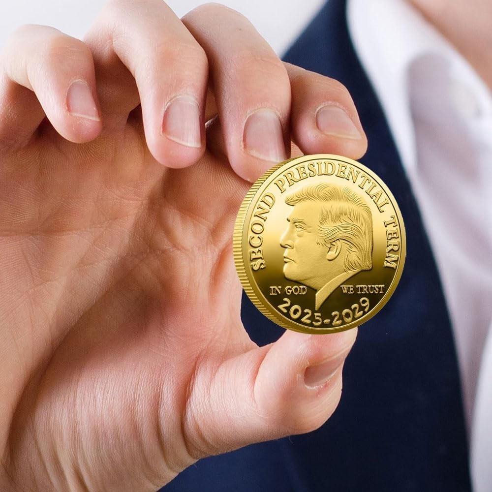 Patriotic Trump 2025-2029 Coin in Protective Case – Ideal Gift for Fans