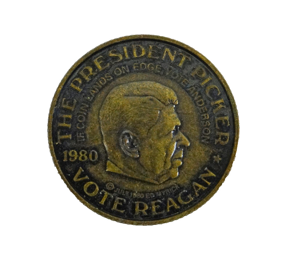 PRESIDENT PICKER ELECTION FLIP COIN token 1980 RONALD REAGAN or JIMMY CARTER