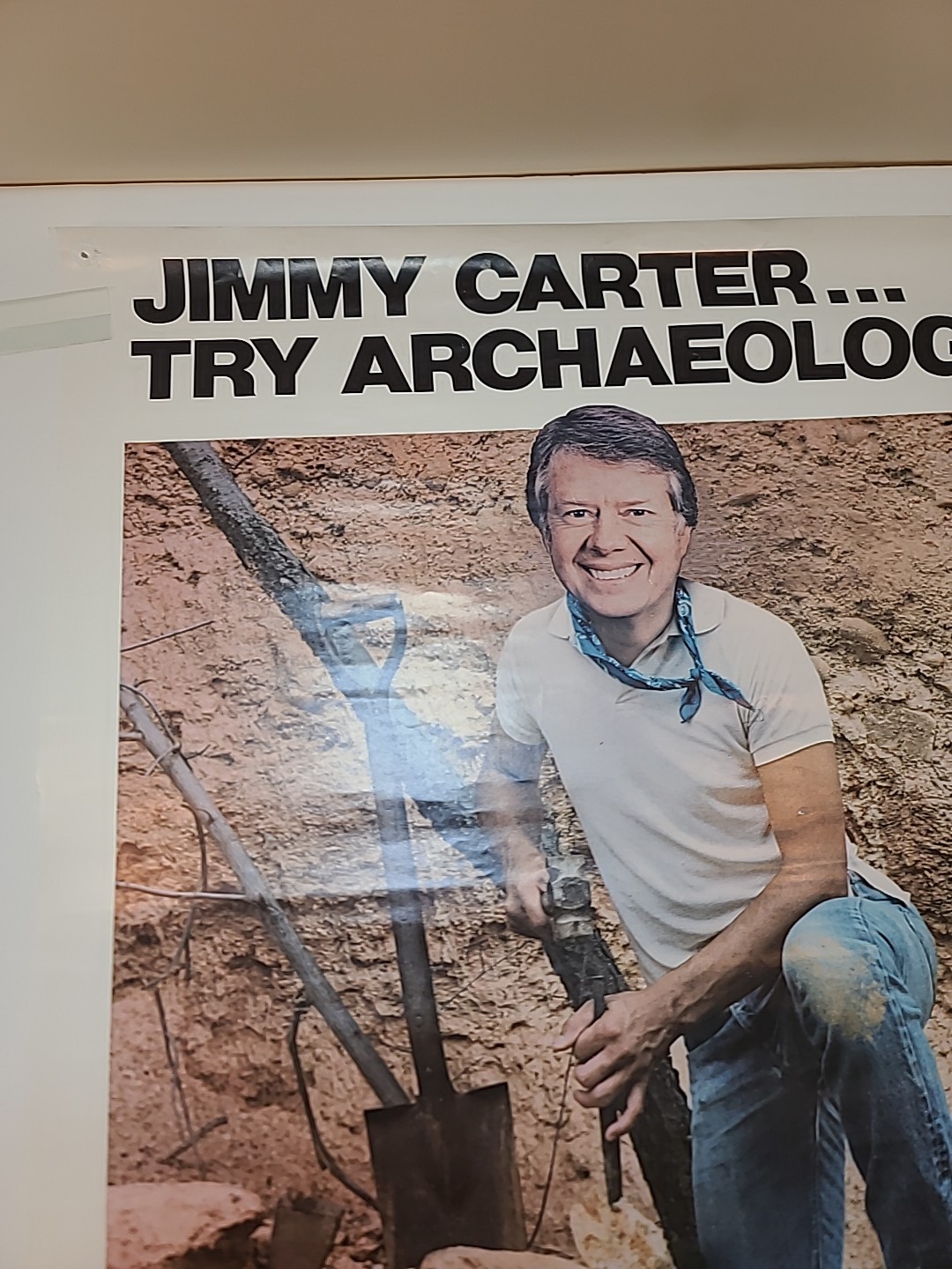 Jimmy Carter Original Vintage Satire Poster – Try Archaeology – 17.5″ X 22.5″