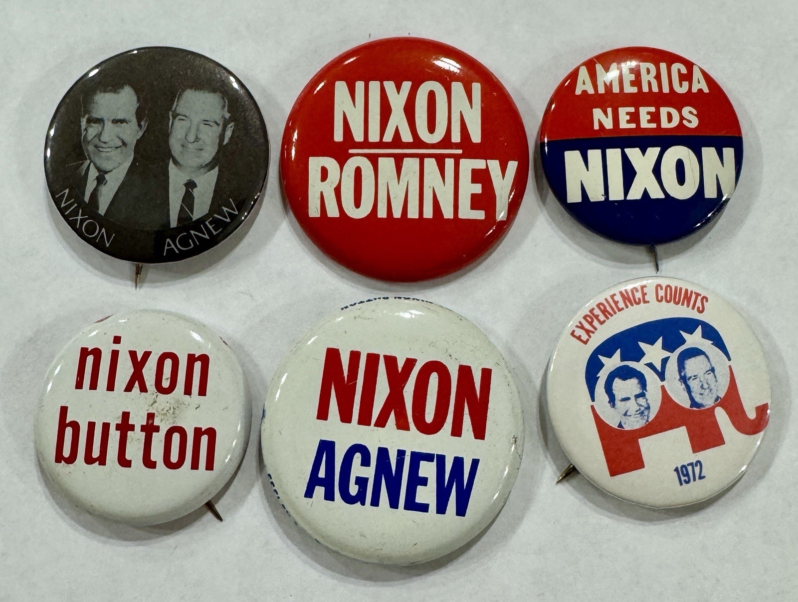 1960s – 1970s RICHARD NIXON POLITICAL CAMPAIGN BUTTONS – GROUP II