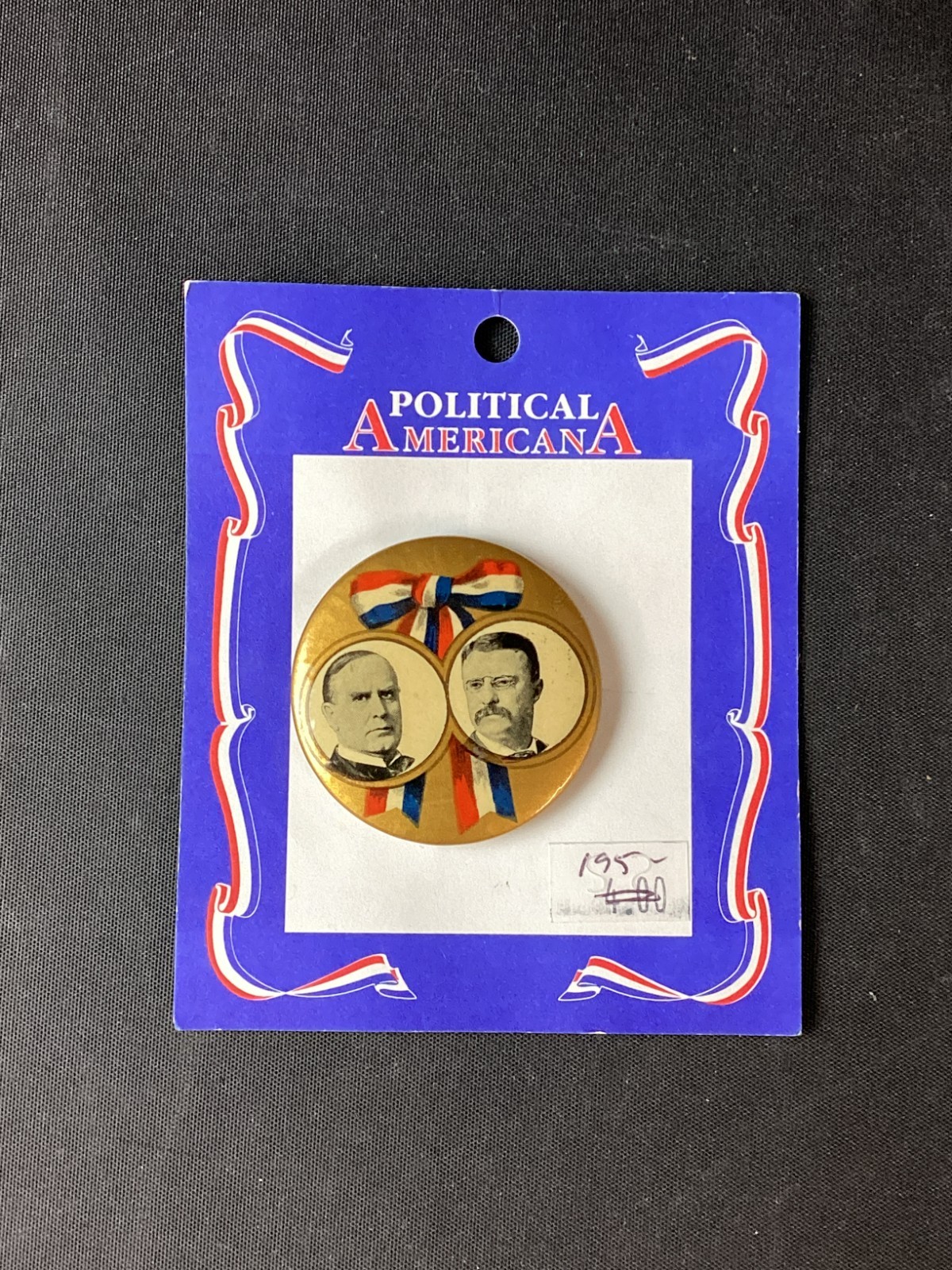 VTG McKinley Roosevelt 1900 Reproduction Collectible Campaign Button Lapel Pin