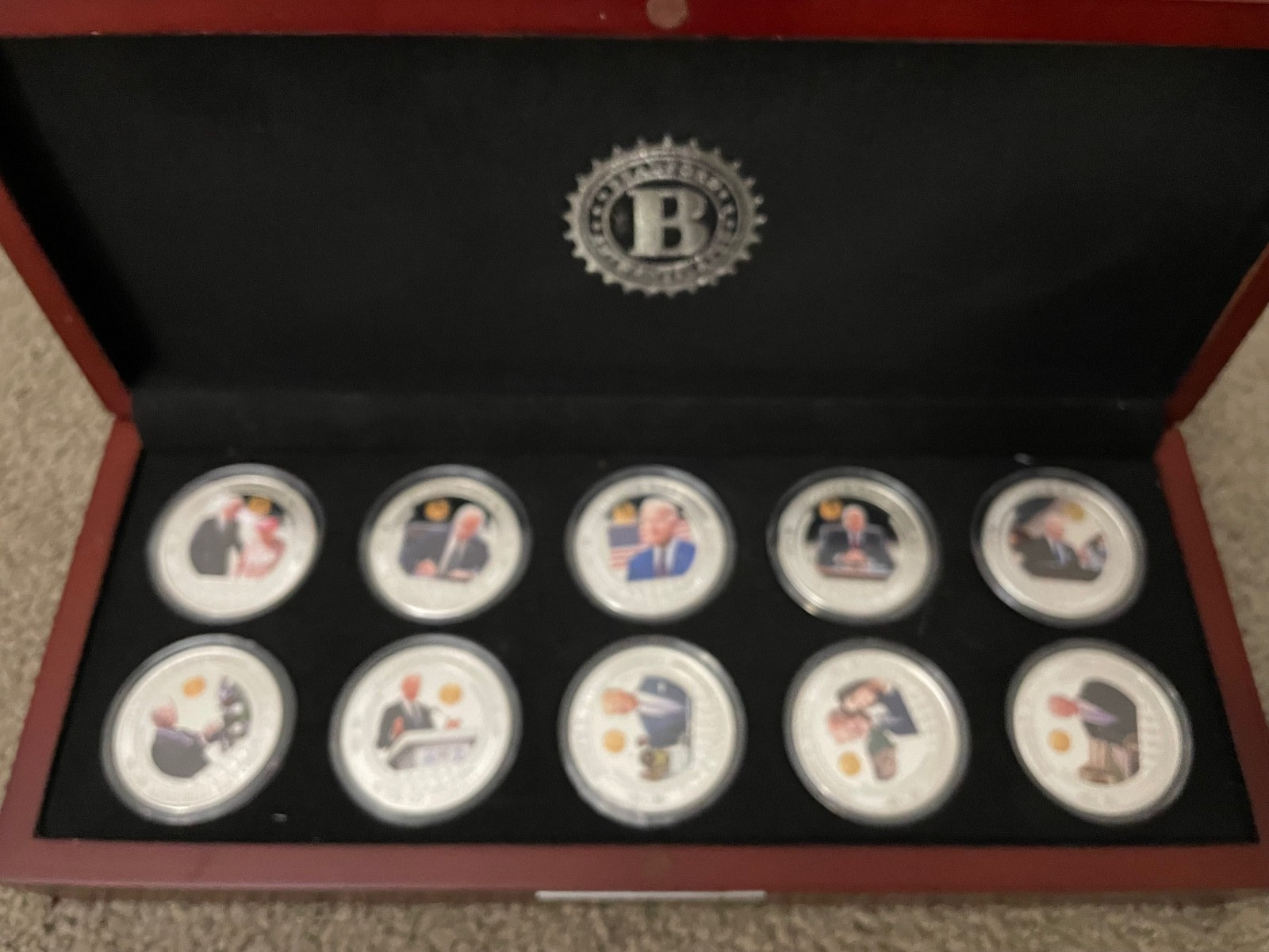 Joe Biden Bradford Exchange Legacy set 10 coin Silver & Gold plate w/box estate