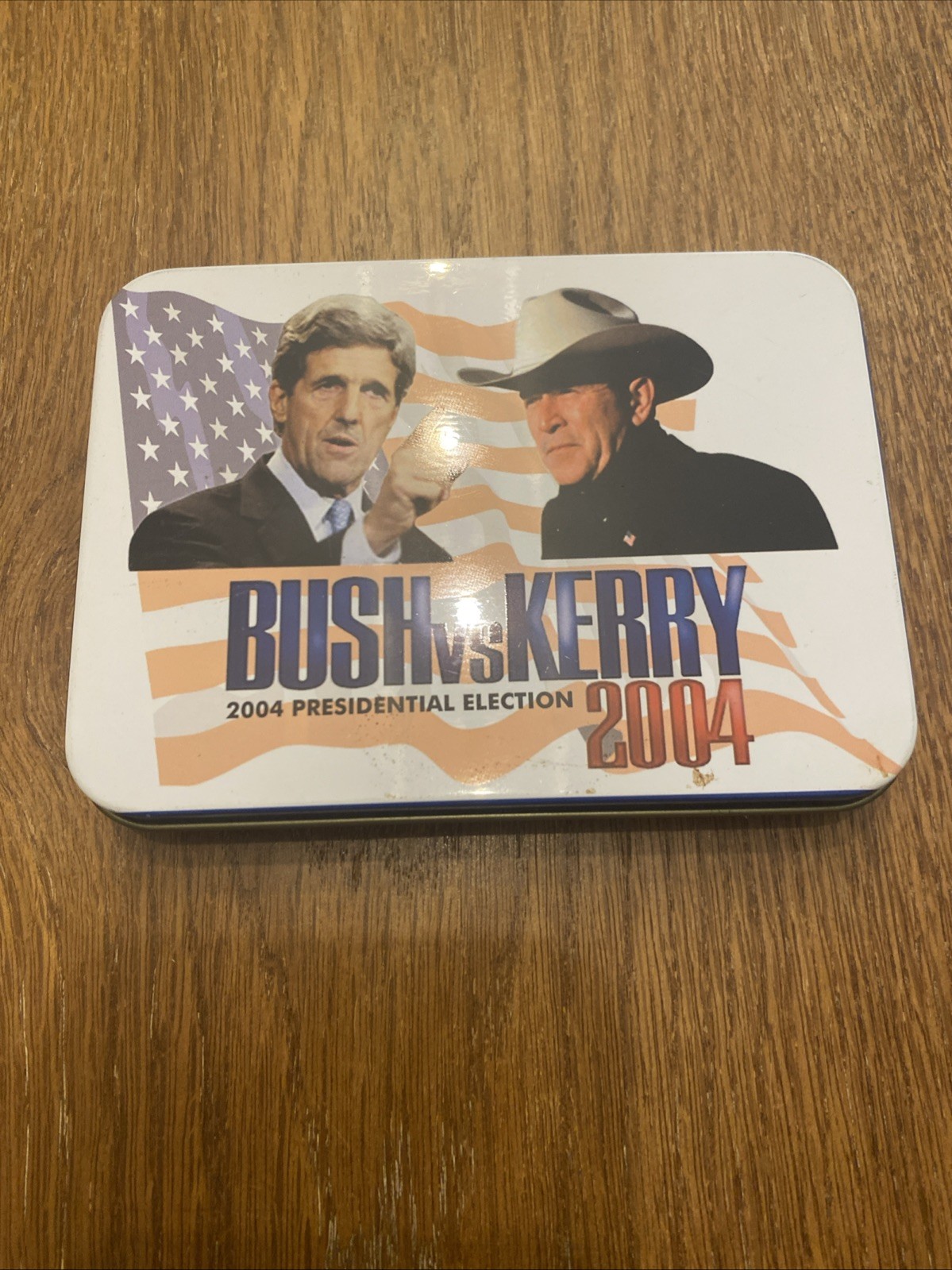 Bush Vs. Kerry 2004 Presidential Election Collectors Pocket Knife In Gift Tin
