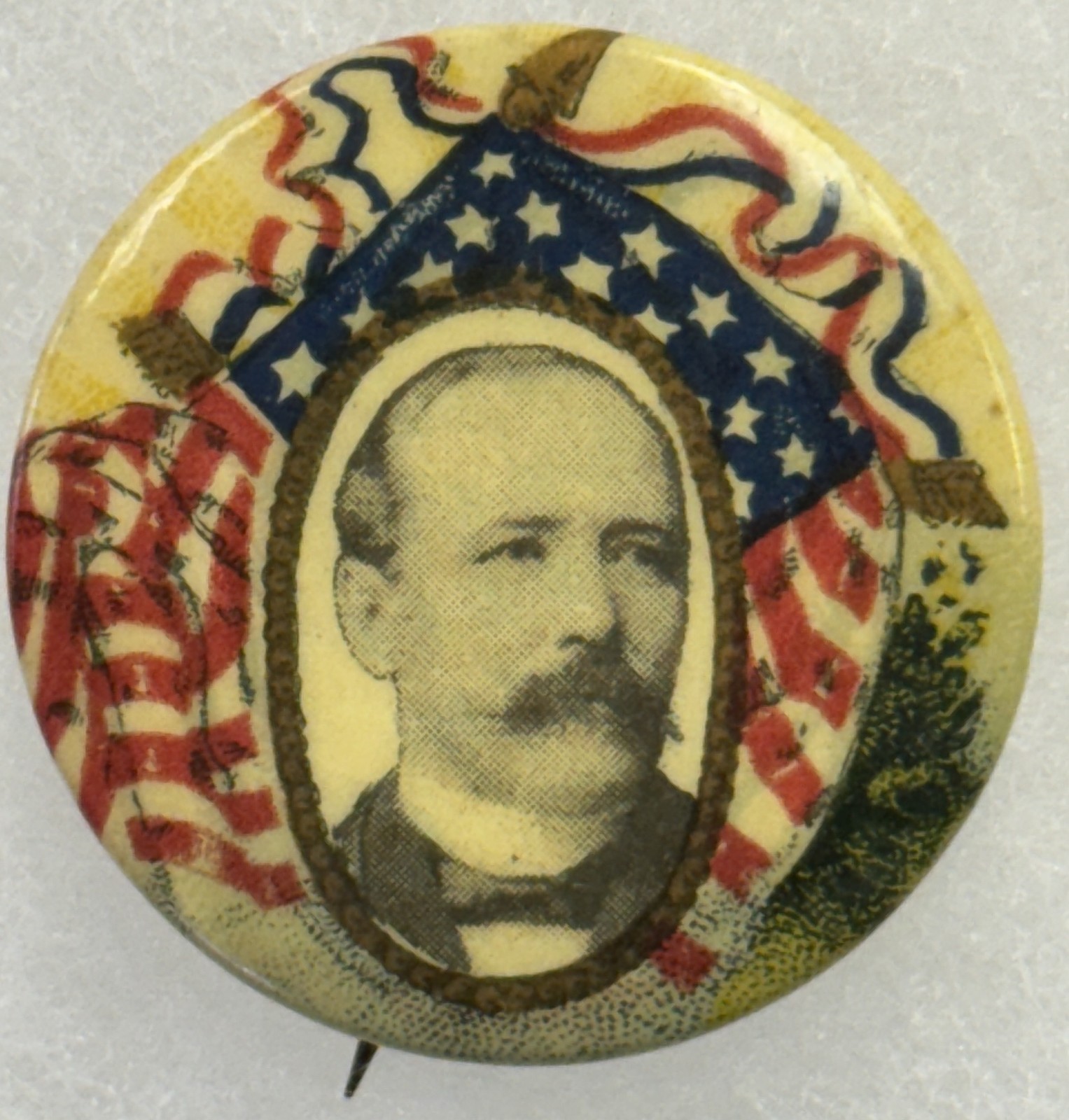 1904 ALTON PARKER 1 1/4″ CELLO CAMPAIGN BUTTON, MINT W/ BALTIMORE BADGE! SCARCE!