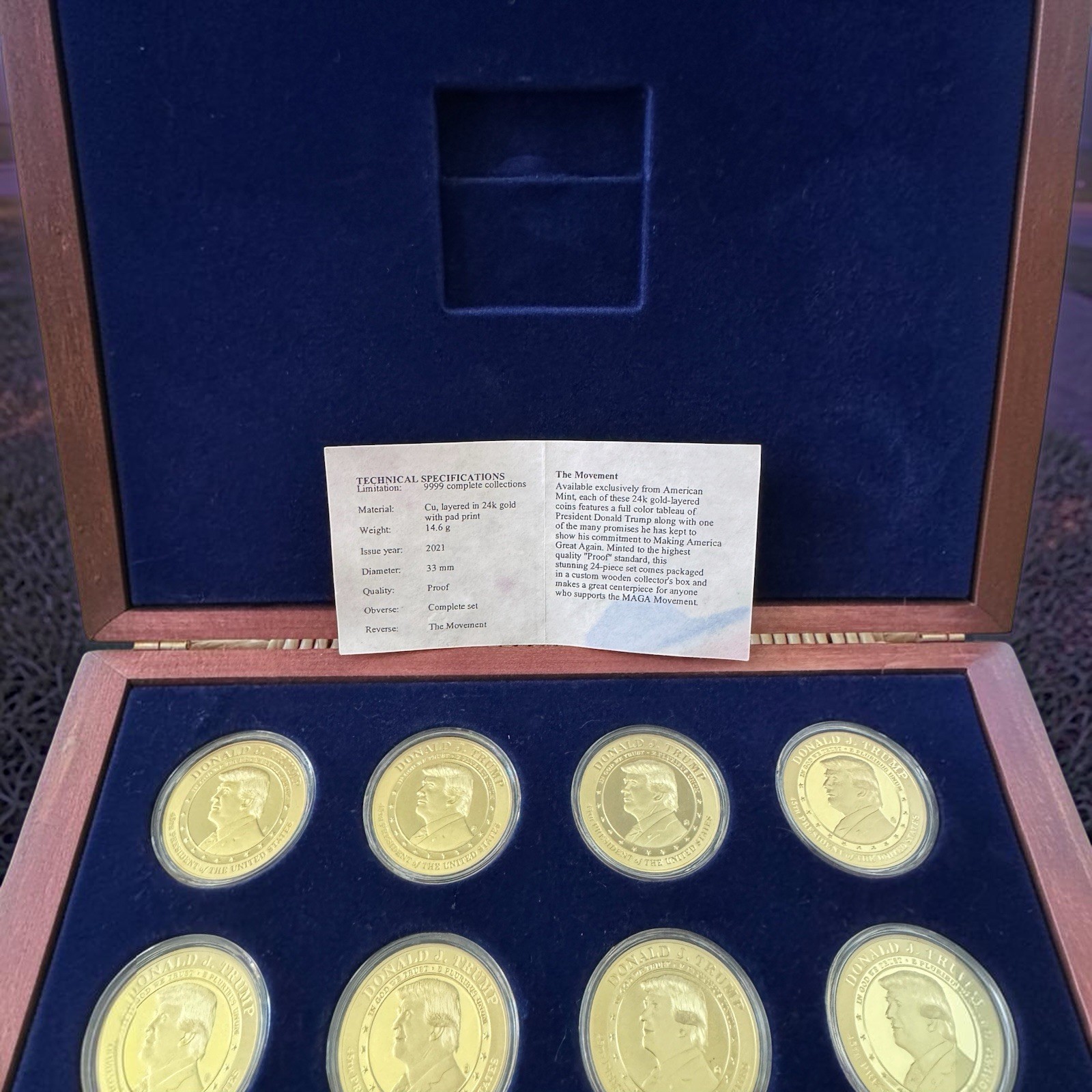 American Mint 2021 The MAGA Donald Trump 24-Piece Coin Collection Set
