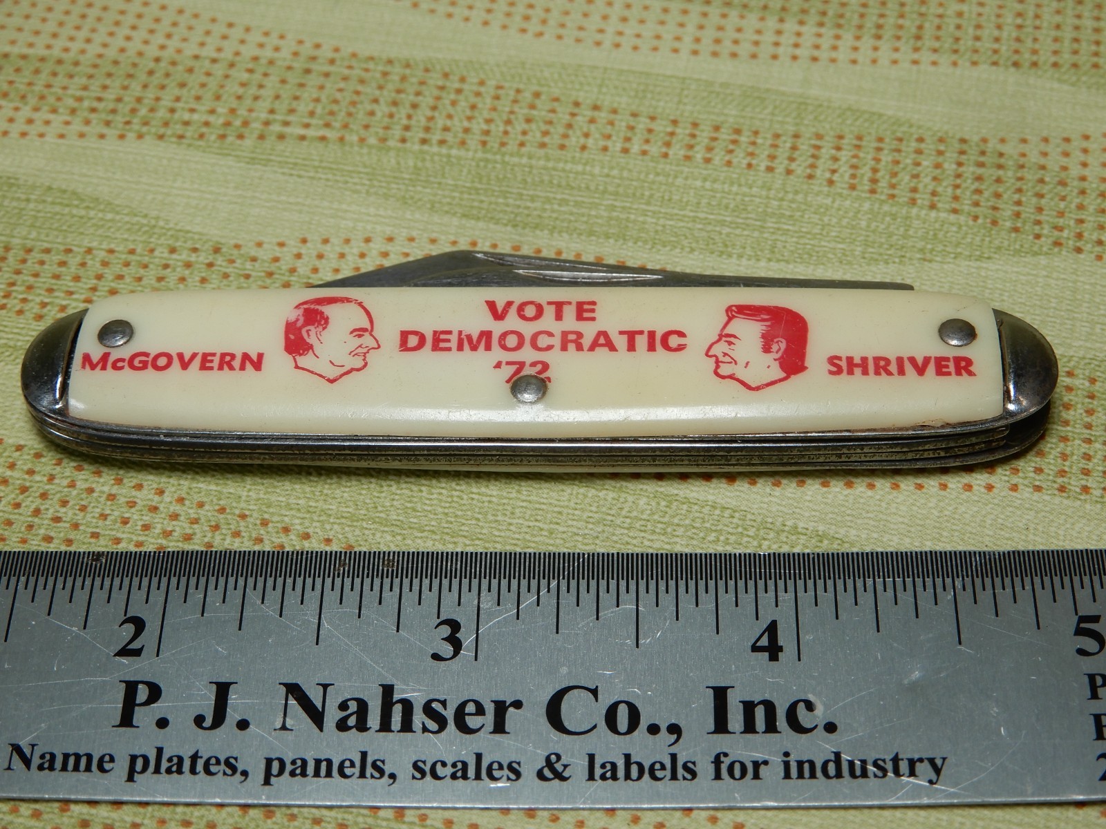 Unusual Rare? Democratic 1972 McGovern Shriver Campaign Knife 2 Blades
