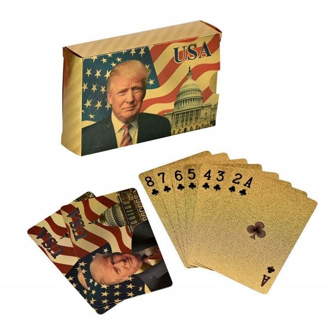 President Donald Trump GOLD Plated Playing Cards GOP Collector’s Edition New