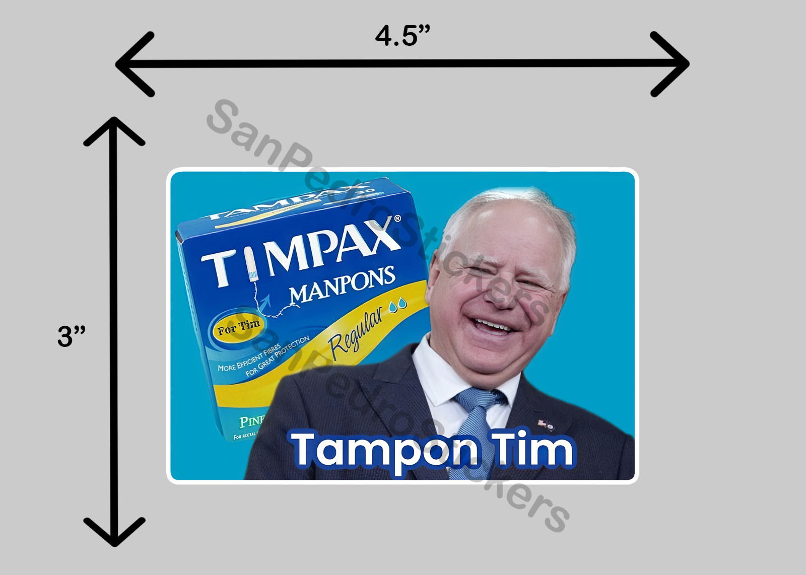 TAMPON TIM – TRUMP / VANCE 2024 – MAGA – FKH – 4.5″ x 3″ Glossy Vinyl Sticker
