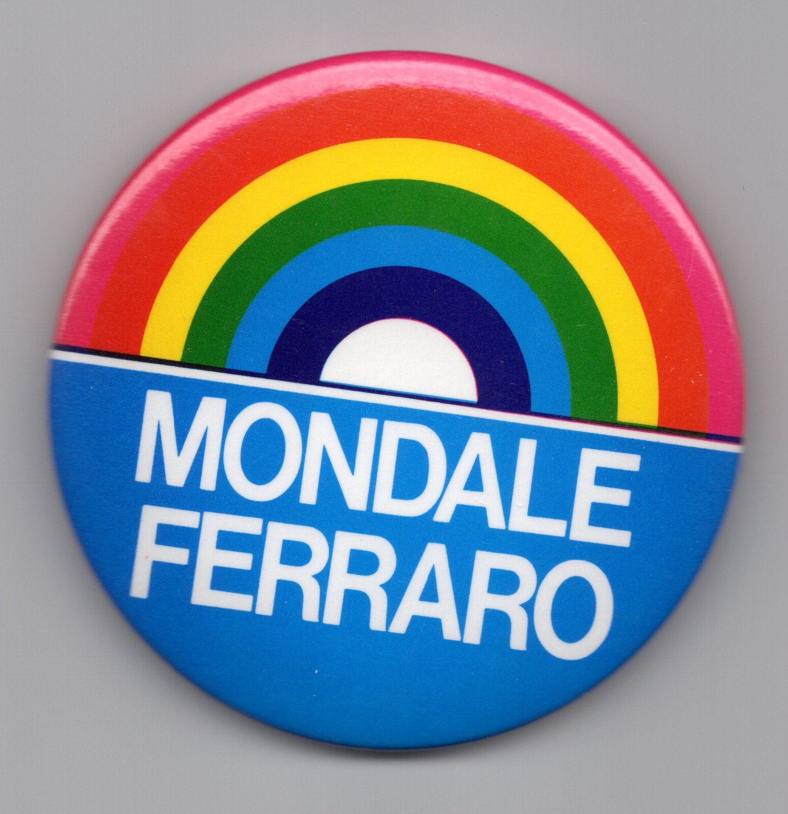 Vintage Mondale Ferraro 1984 Campaign Button Pin Political Jesse Jackson Rainbow