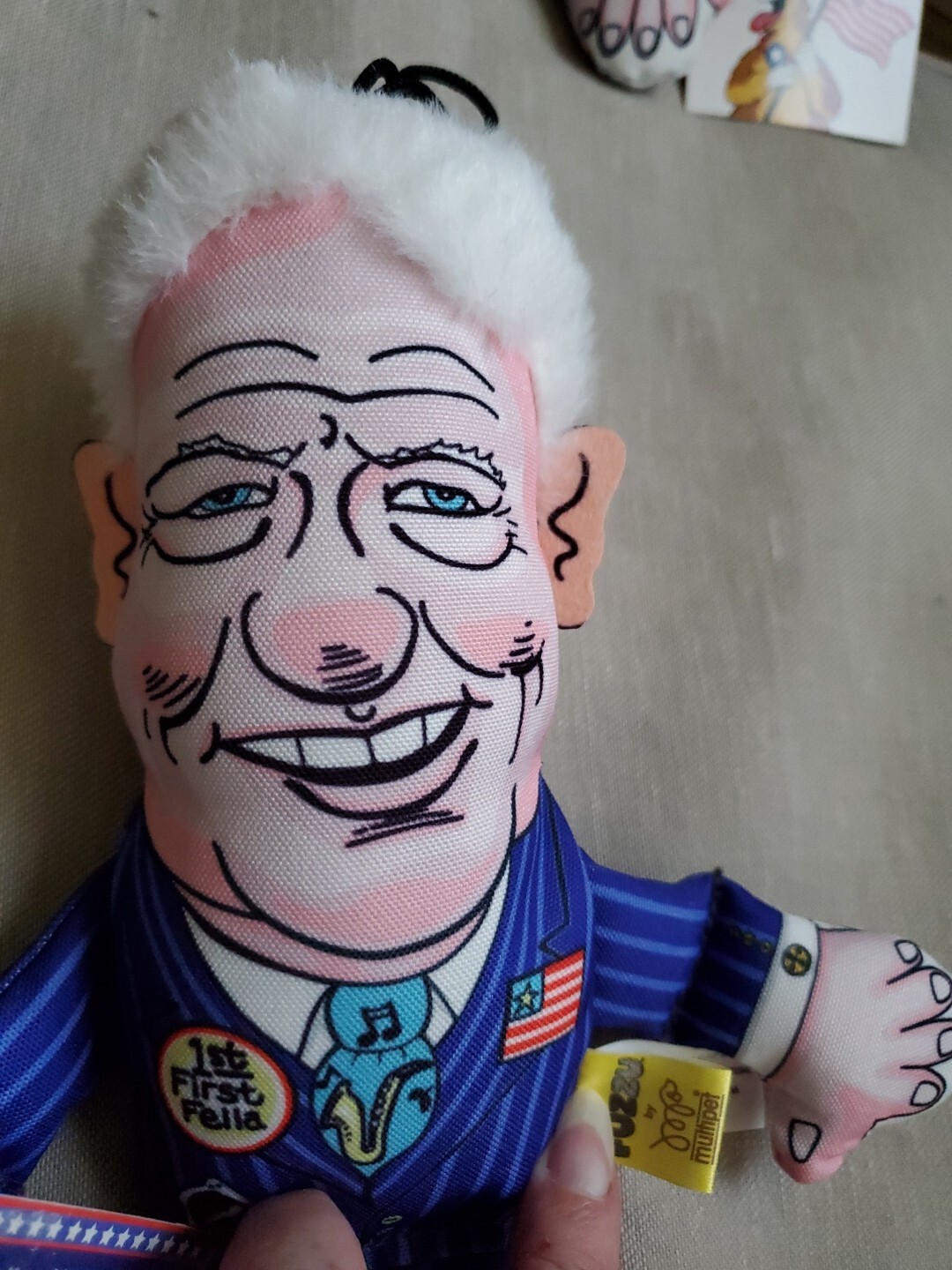 FUZZU 12″ Hillary & Bill Clinton Squeakers Political Parody Dog Toys w Tags
