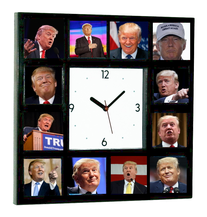 Elect Donald Trump For President 2024 Campaign Clock with 12 pictures