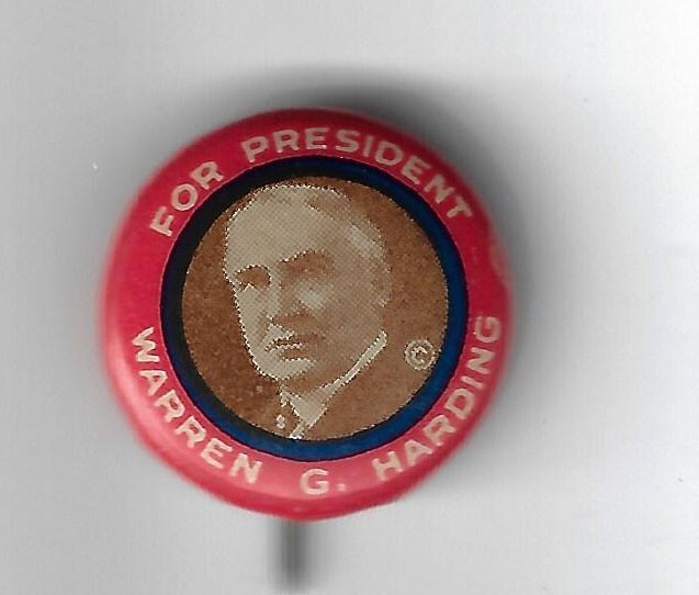 1920 5/8″ Red Background Warren G. Harding Presidential Campaign Button