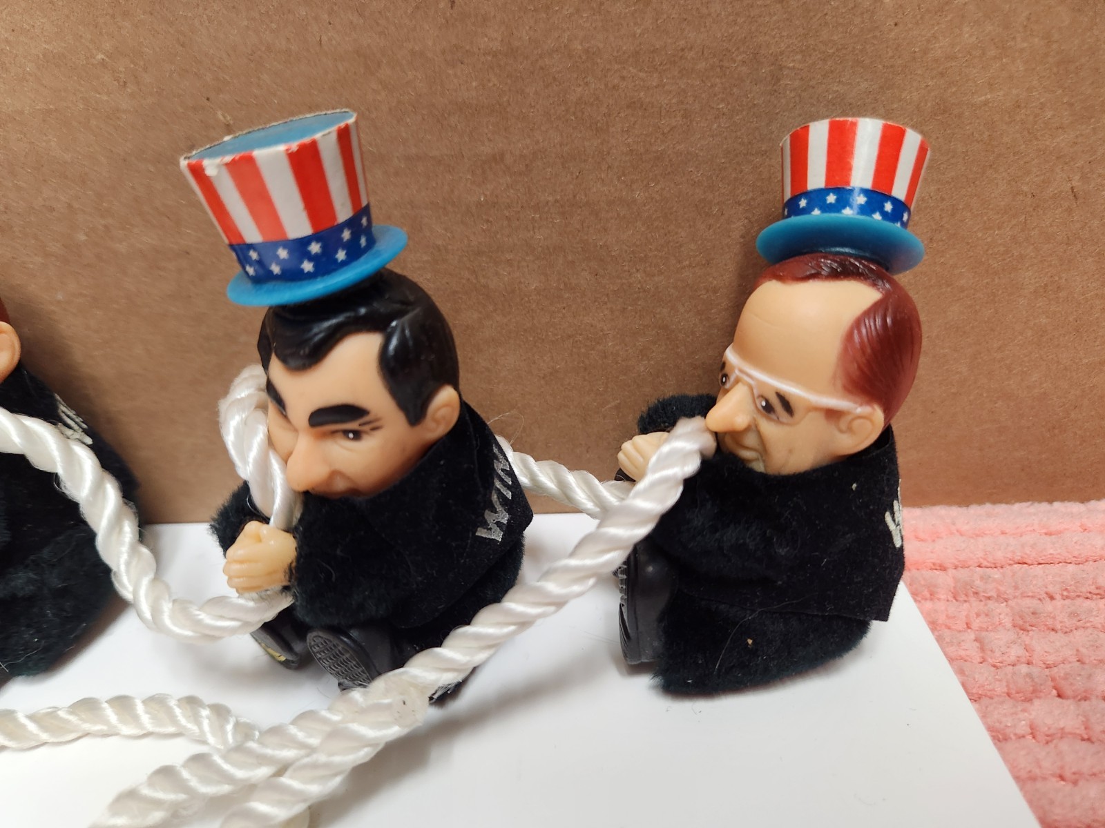1988 George Bush & Michael Dukakis Clip-On Huggers Set Of 4 Political Souvenir
