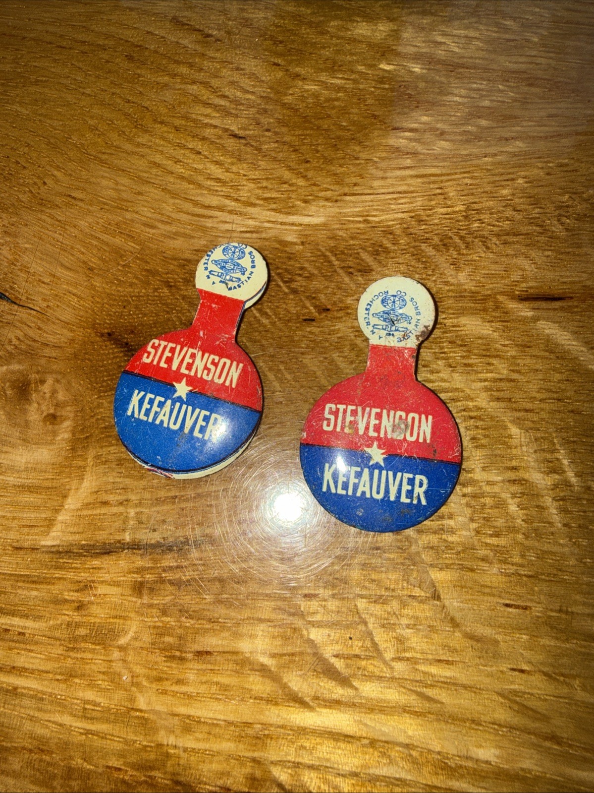 2 Presidential Adlai Stevenson Tab Campaign Buttons Pin Back Kefauver President