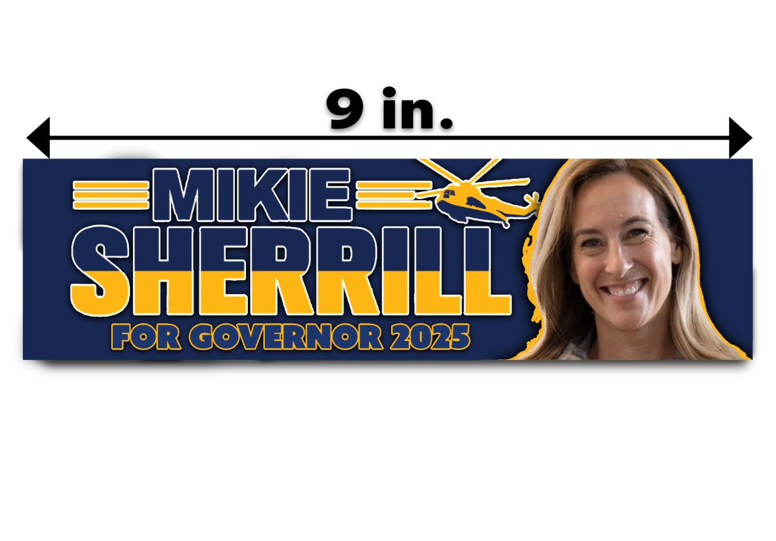 Mikie Sherrill Governor 2025 Bumper Sticker New Jersey Democrat Liberal Solider