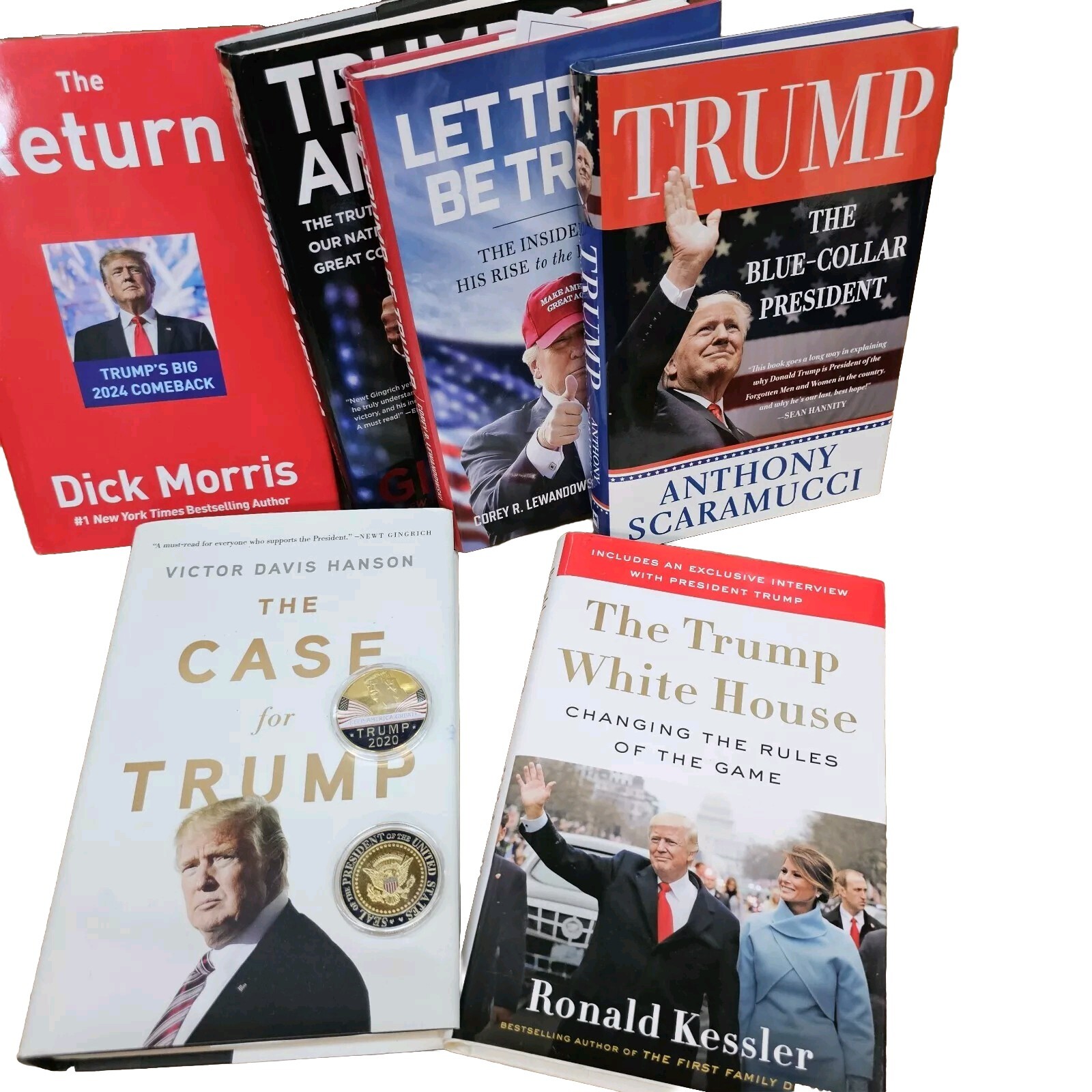 Donald Trump Lot 2 2020 Gold Presidential Coins 6 1st Edition Hardcover Books