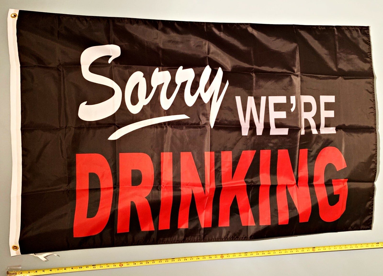 BEER FLAG *FREE SHIP USA SELLER! Sorry We’re Drinking USA Trump Poster Sign 3×5′