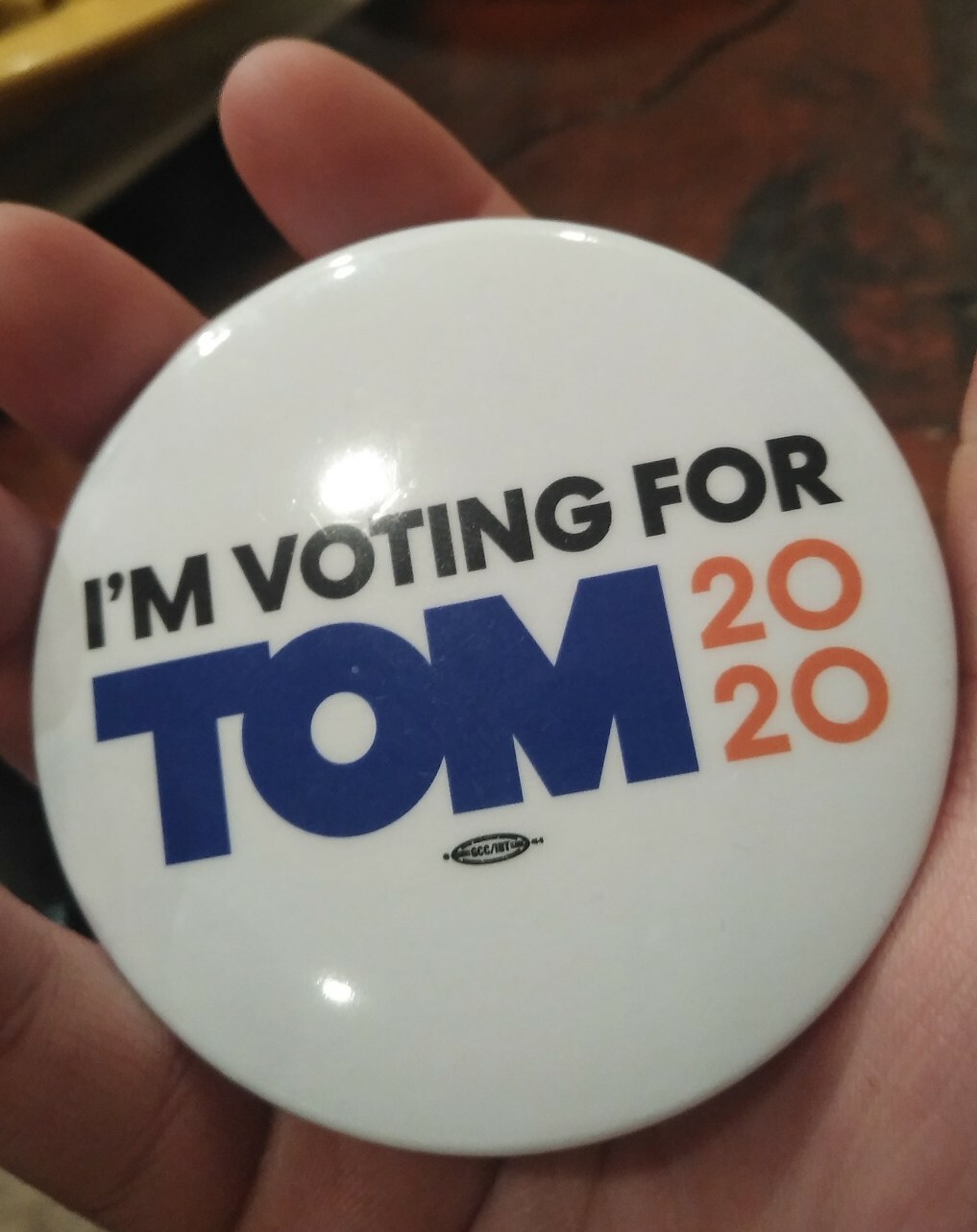 Tom Steyer I’M Voting for Tom 2020 Official Campaign Button