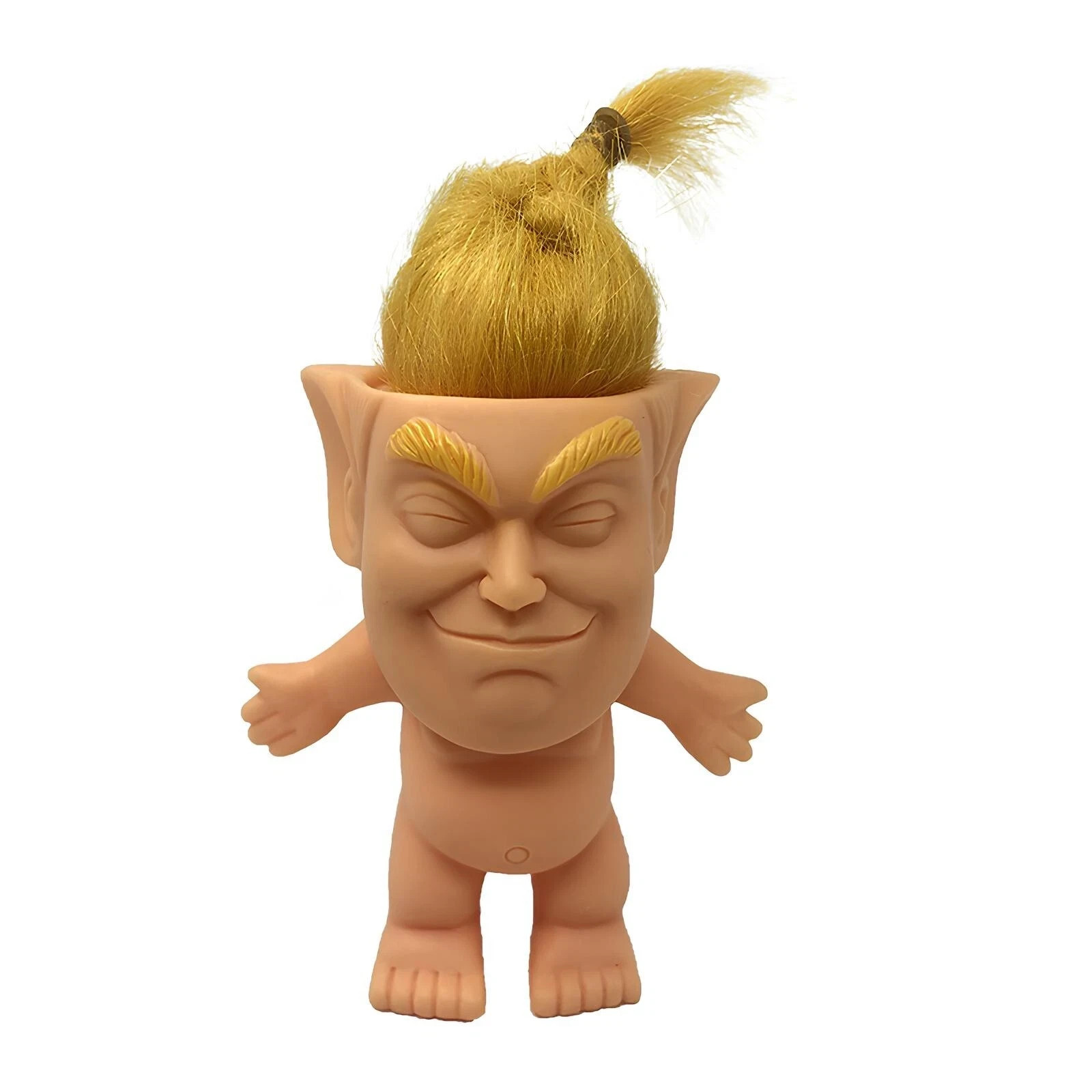 Trump Troll doll 4″ *RARE* {RUB HIS HAIR FOR GOOD LUCK} original packaging