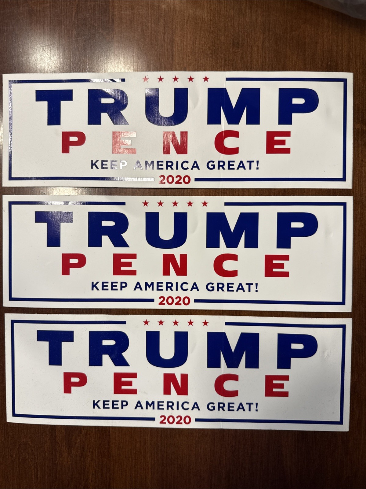 Lot Of 3- Donald Trump Mike Pence Official 2020 President KEEP AMERICA GREAT