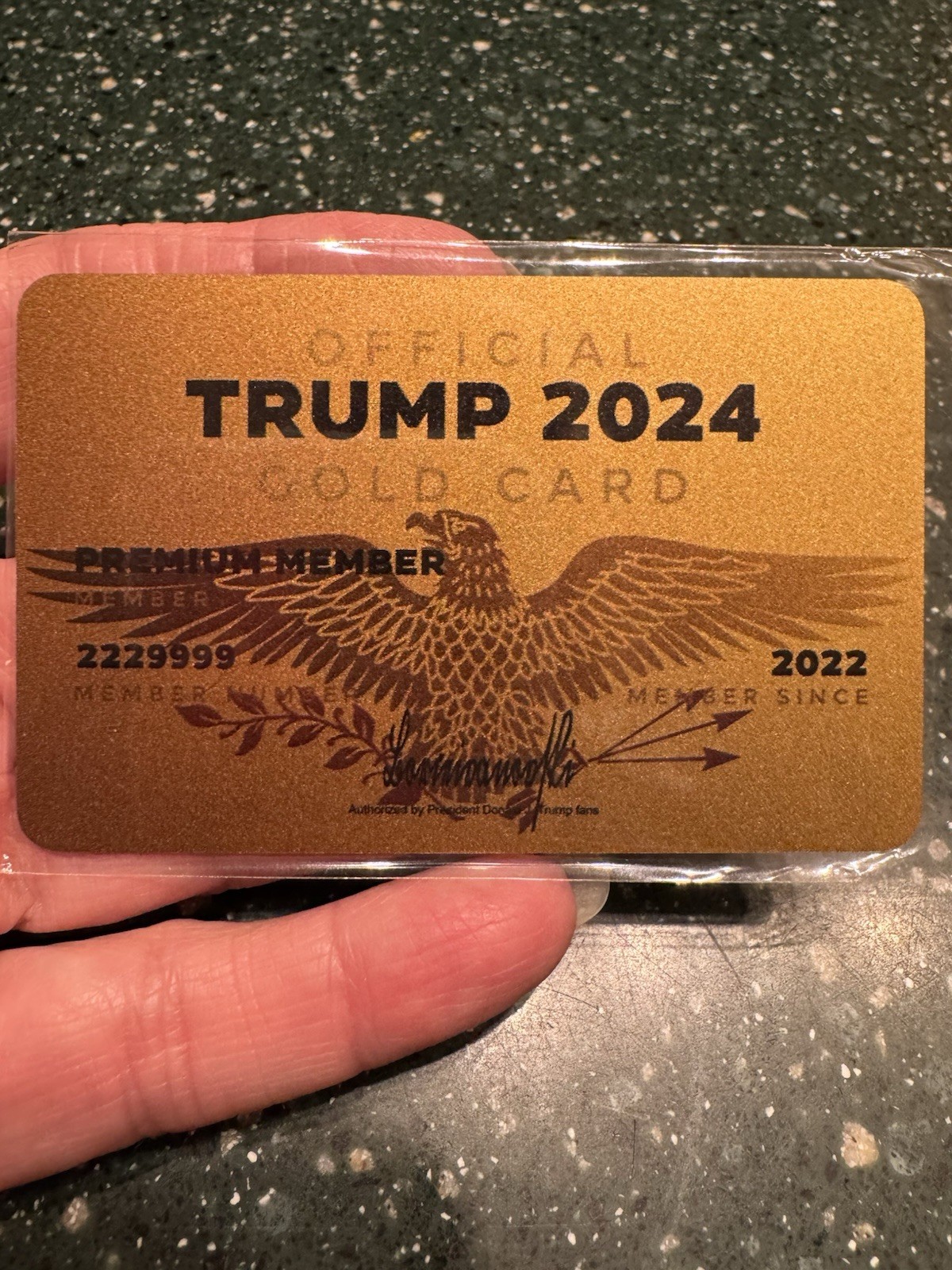 OFFICIAL TRUMP 2024 GOLD CARD Metal 3X2 Donald Trump Collectible NEW