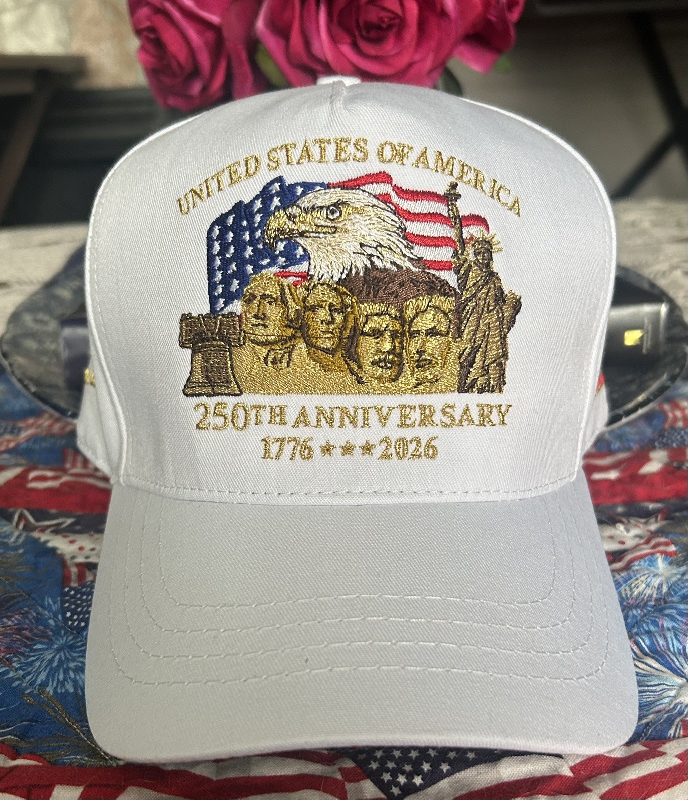Donald Trump WHITE Cap HAT Cali Fame 45-47 250th Anniversary NEW!
