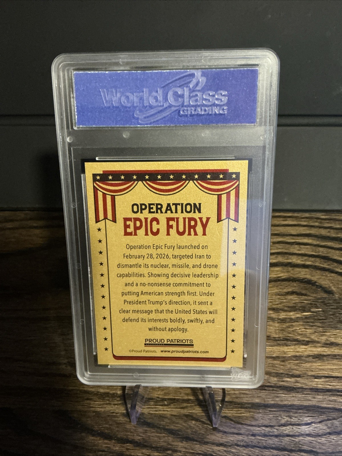 Pearl Gold Proud Patriots Donald Trump Trading Card – Operation Epic Fury