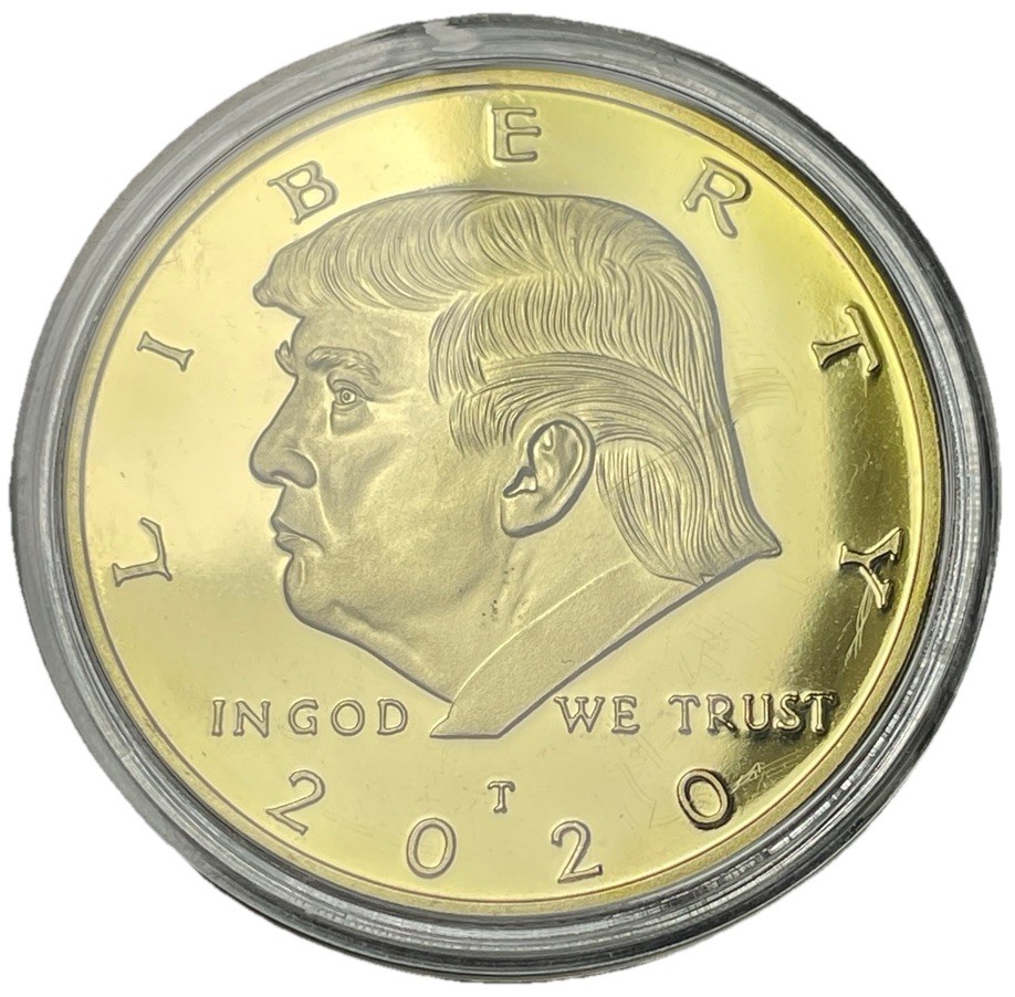 2020 Donald Trump Commemorative Coin Gold Plated Collectible 45th US President