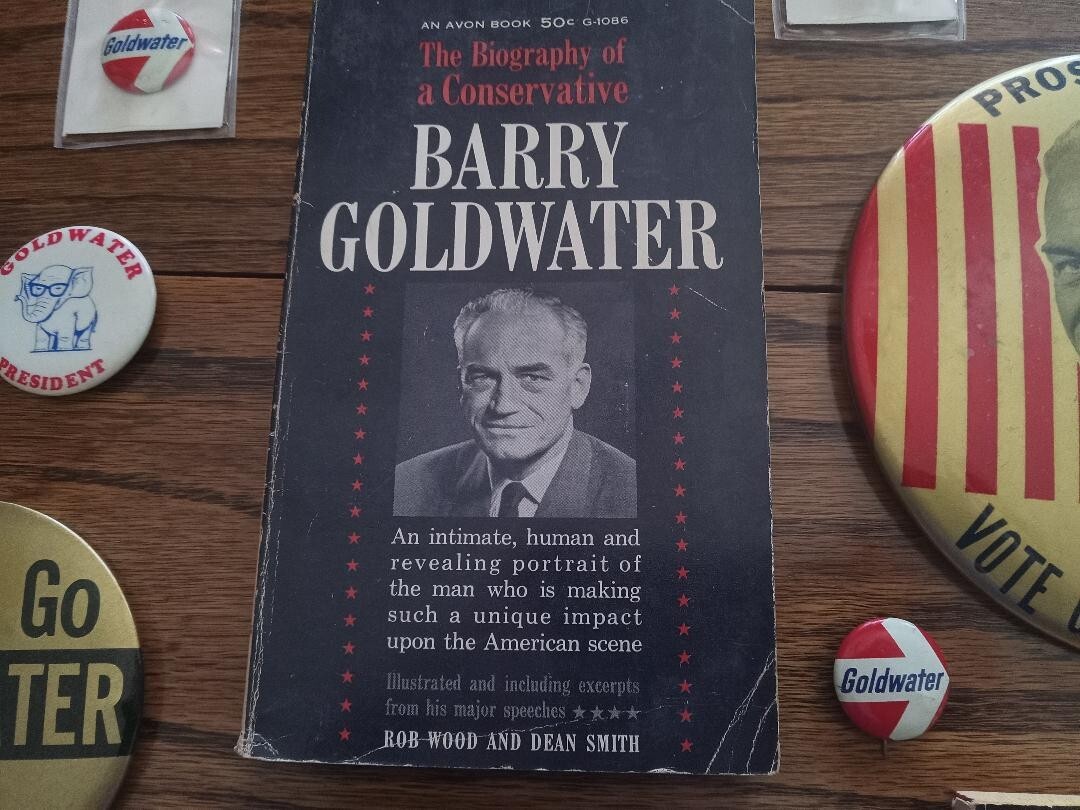 Massive Barry Goldwater Button, Book and Campaign Paraphenalia Collection