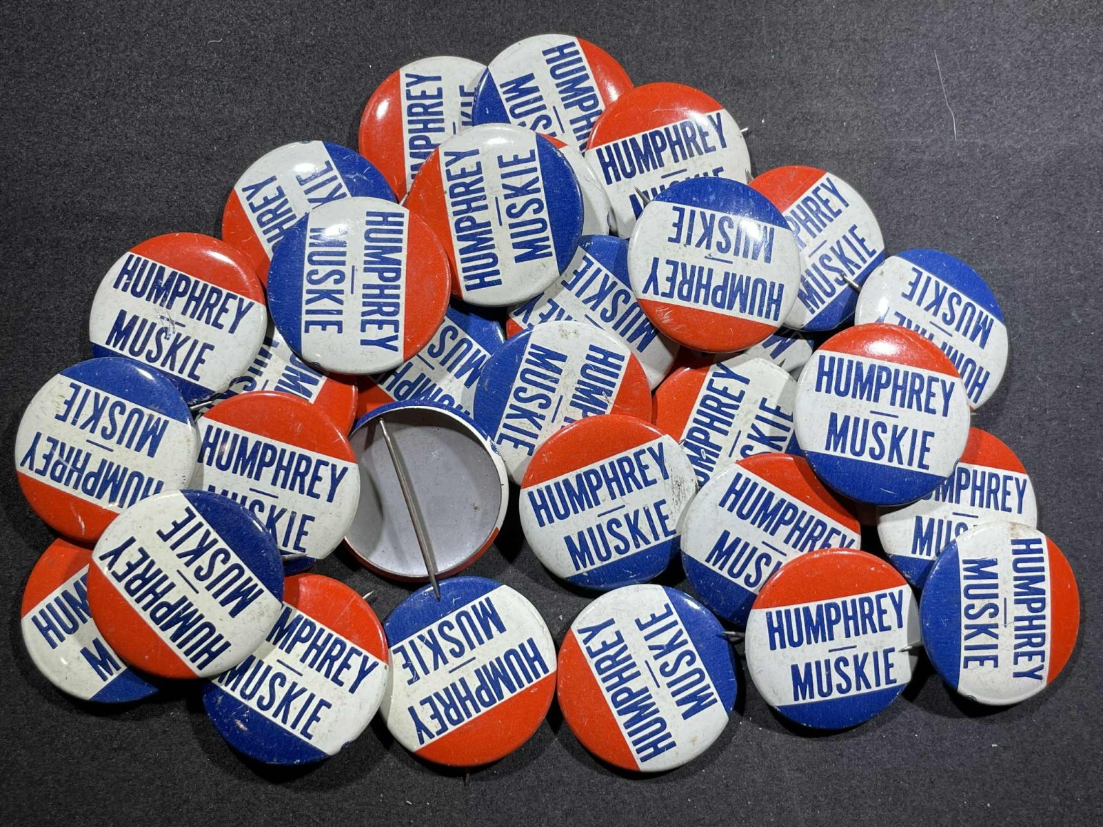LOT x32 1968 Presidential Election Campaign Buttons Hubert Humphrey Ed Muskie
