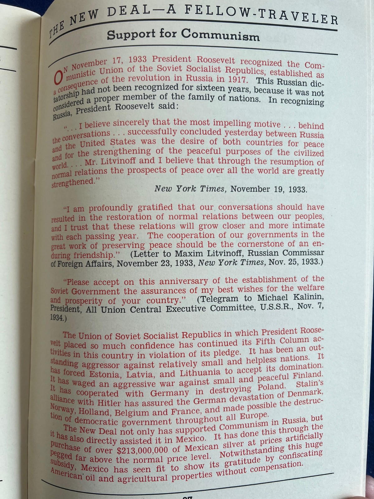 Original 1940 Anti FDR Roosevelt in Red Wendell Willkie Book Supreme Court