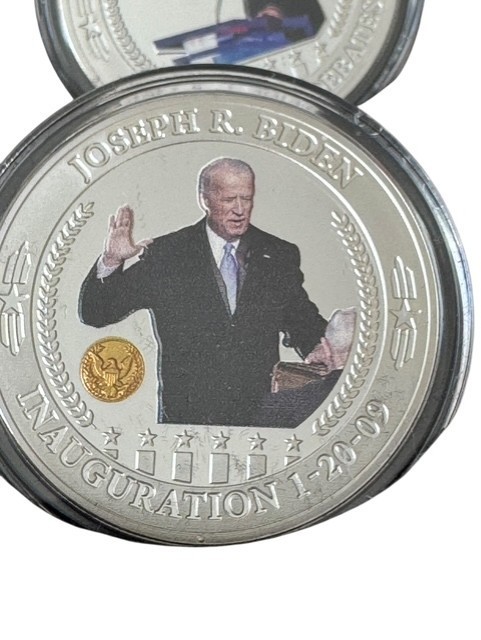 Joe Biden Bradford Exchange Mint Legacy set of 8 coins Silver Plate Display Box