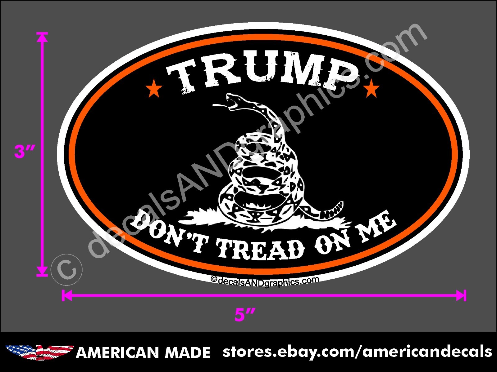 DON’T TREAD ON ME TRUMP GADSDEN FLAG STICKER POLITICAL ELECTION WINDOW BUMPER