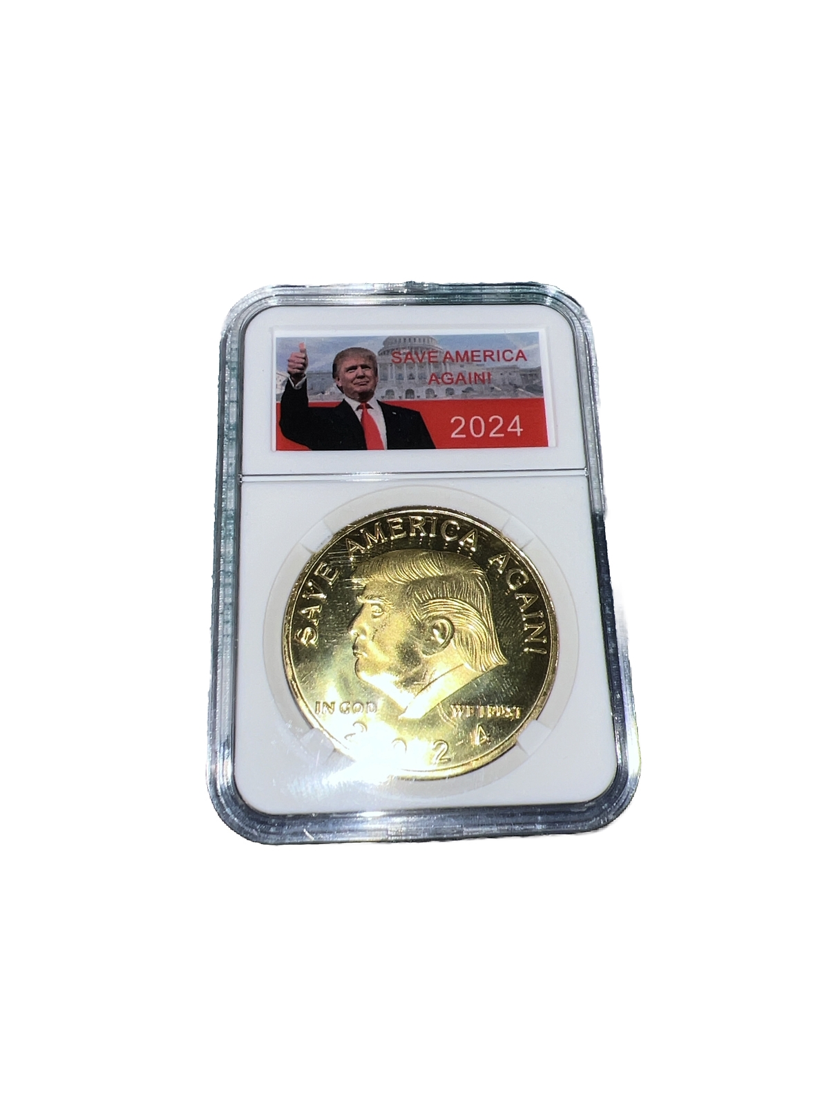 Donald Trump 2024 Commemorative Coin-Sealed Collector Case – Save America Again