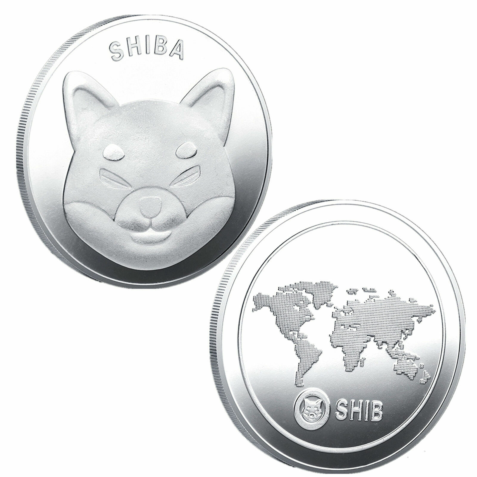 10x Coins Shiba Inu Iron Plated Collectible Crypto Coin in plastic case
