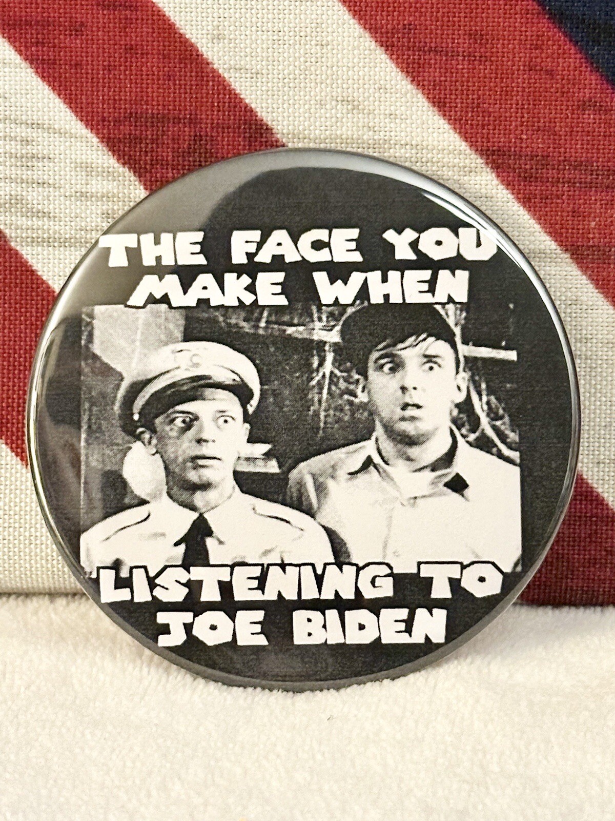 Donald Trump 2024 Anti-Biden “Satire” Political Campaign Pin-Back Button – 3″👀