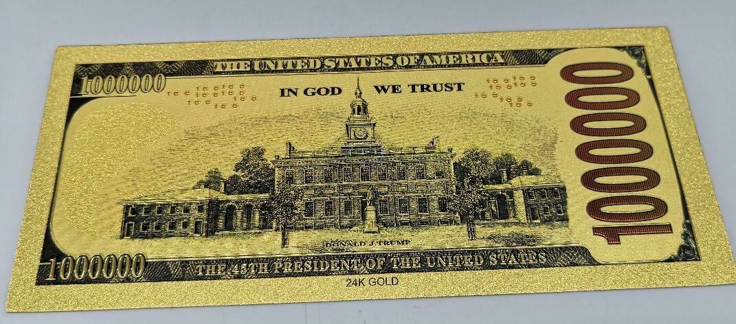 50 PCS President Donald Trump $1 Million Gold-Plated Collectible Money Novelty