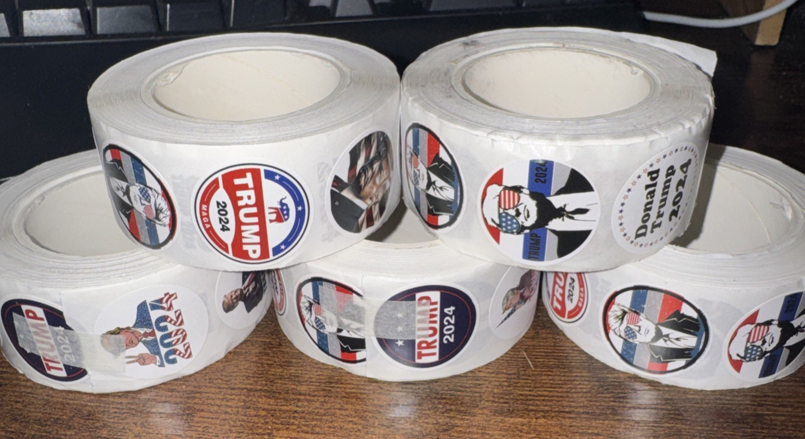 5 Rolls 2024 President Donald J Trump MAGA USA REPUBLICAN 1” Stickers 500 / Roll