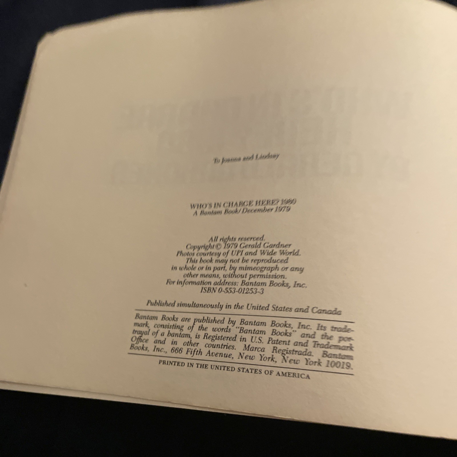 “Who’s In Charge Here?” political Humor Book Gerald Gardner 1980.