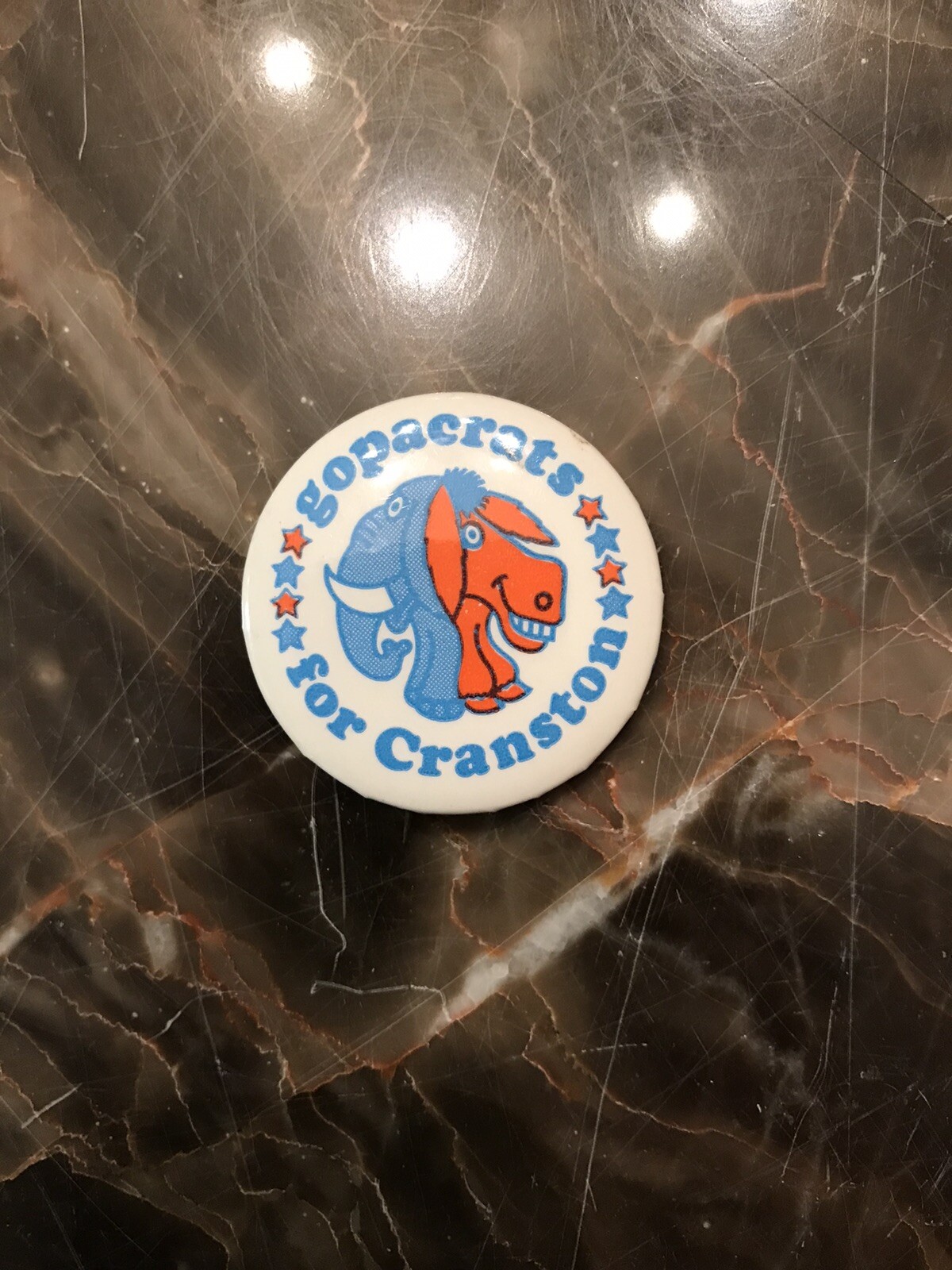 Political Campaign 1984 Presidency Pin Button 80s Alan Cranston Presidential