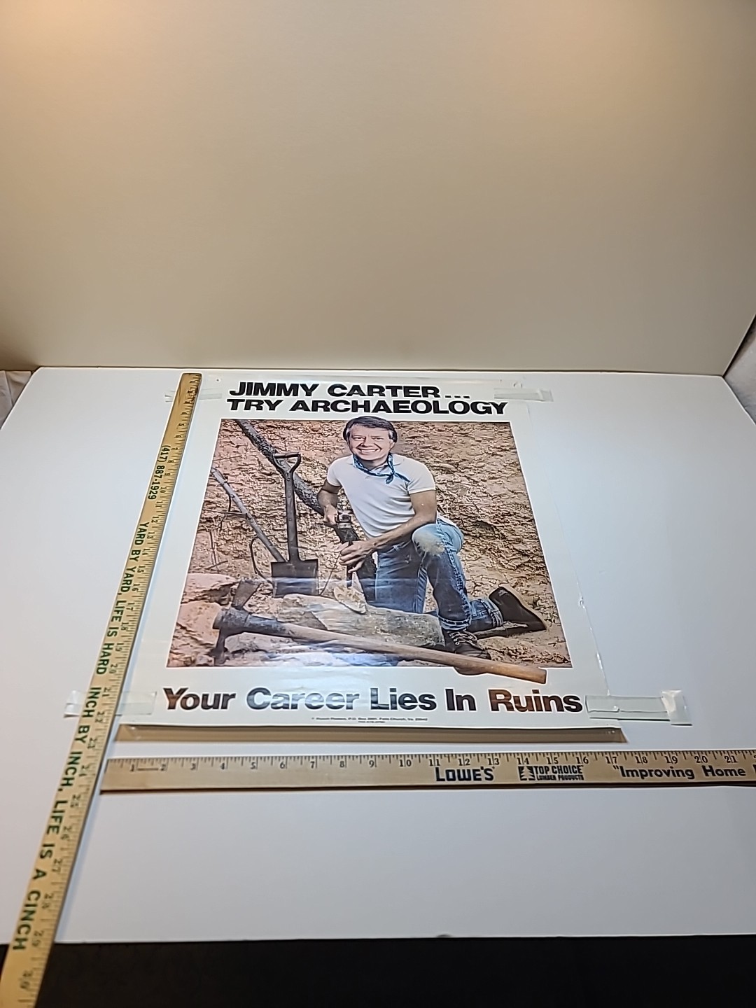 Jimmy Carter Original Vintage Satire Poster – Try Archaeology – 17.5″ X 22.5″