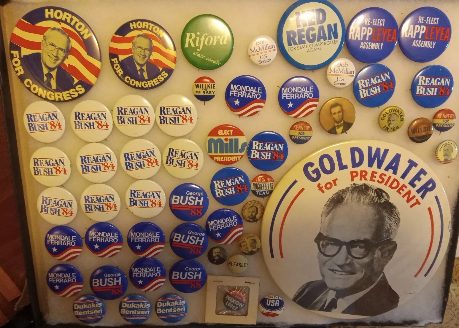 Lot #7of 53 Vintage Presidential Campaign Pin Back Buttons 1960-80s SOME OLD ODD