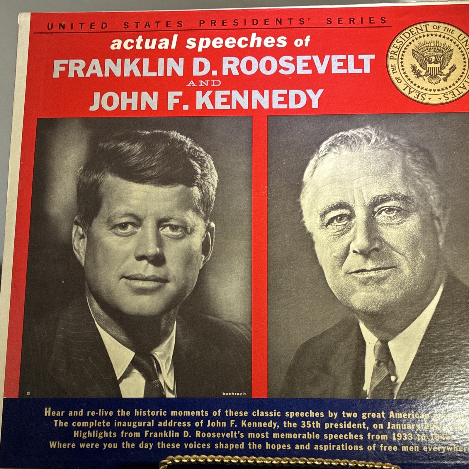 Franklin D. Roosevelt John F. Kennedy Actual Speeches Vinyl LP Record