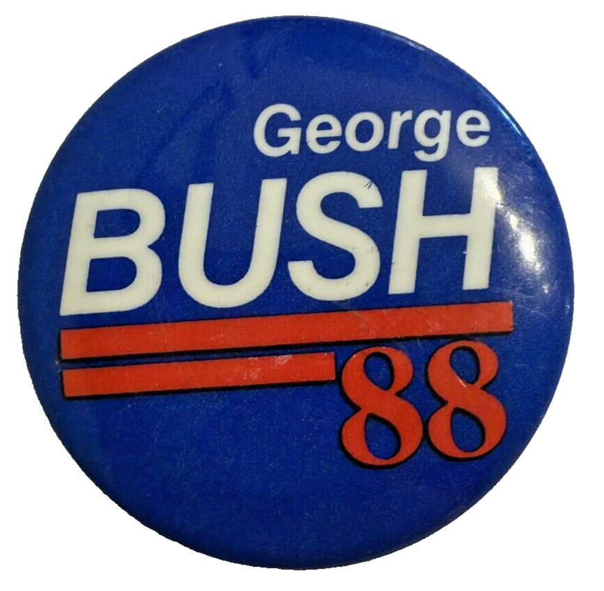 MINT Vintage 1988 George Bush Campaign Pin 88 Blue 1.25″ George Herbert Walker