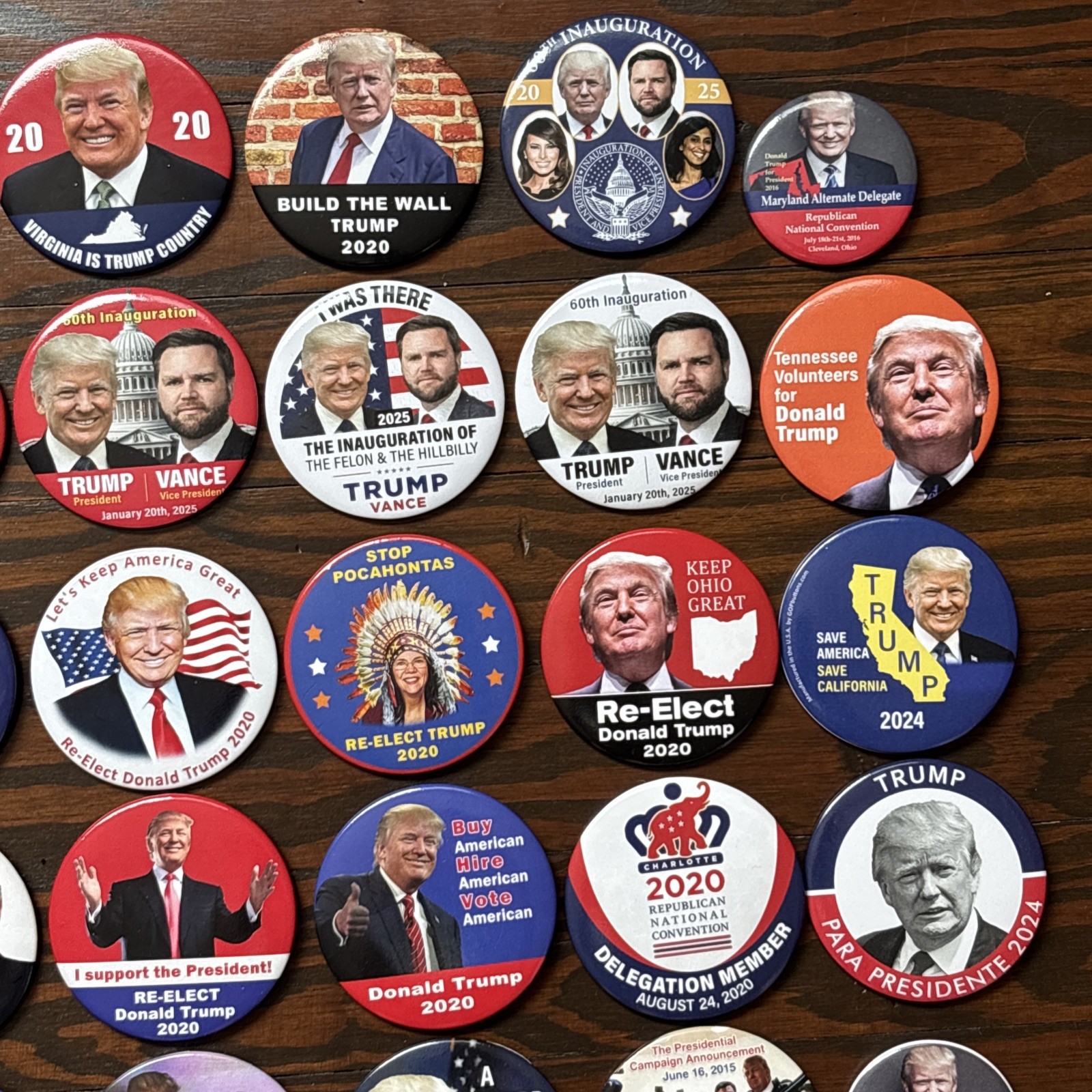 50 Different Donald Trump Buttons Gift Set Dealer Lot 2016 2017 2020 2024 2025
