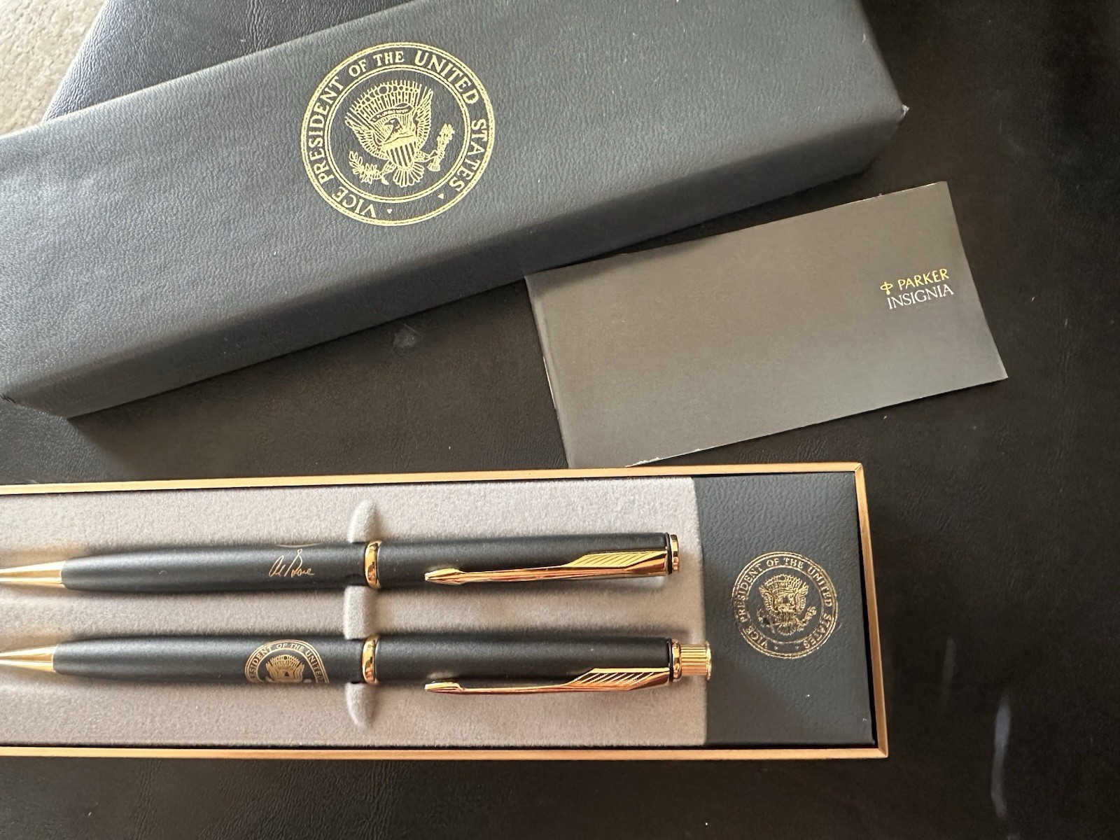 Al Gore Vice President Signature Pen & Pencil Set With Presentation Box, Mint
