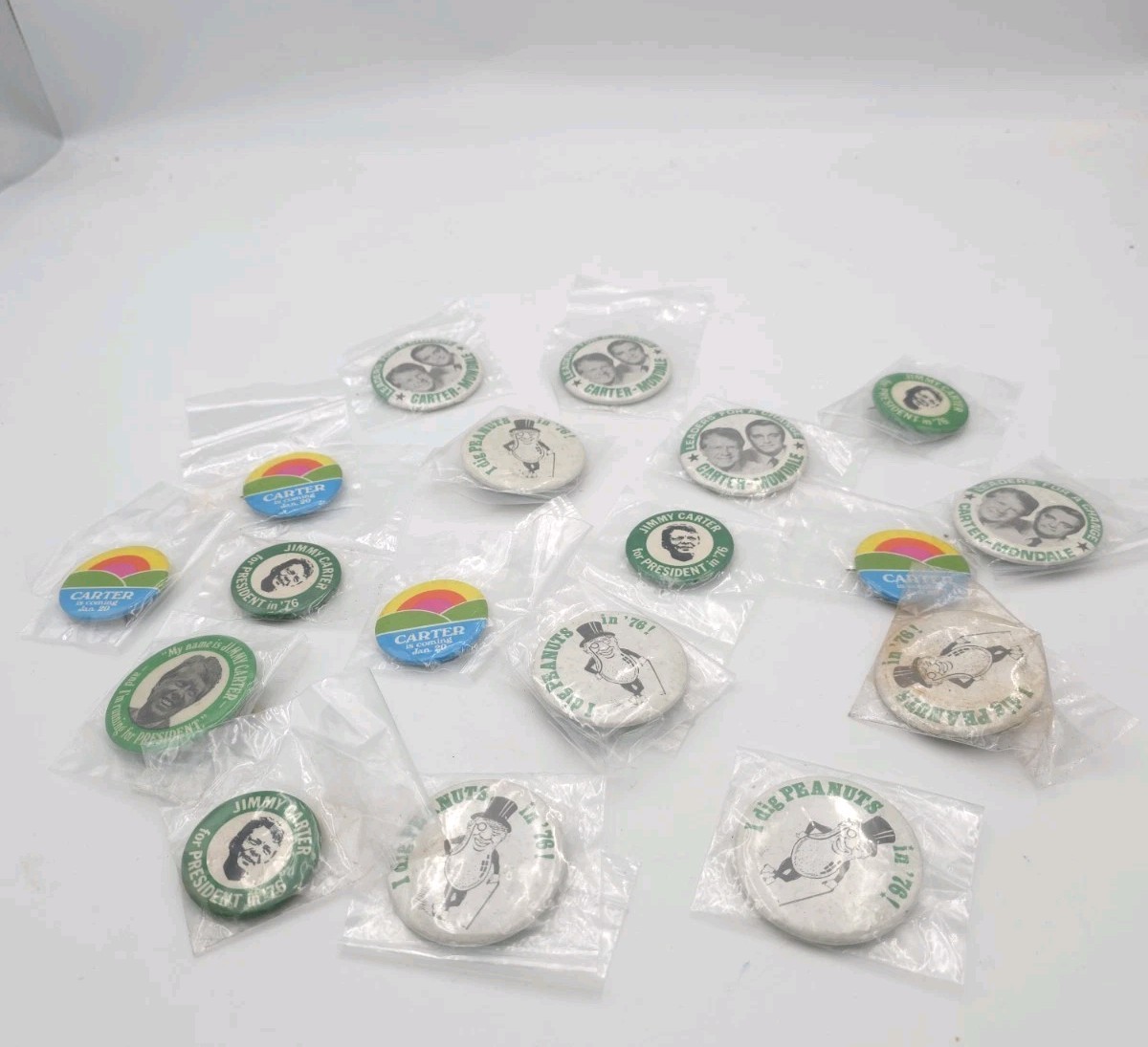 Vintage Jimmy Carter Campaign Pinback Button Lot of 18 1976 Political Button